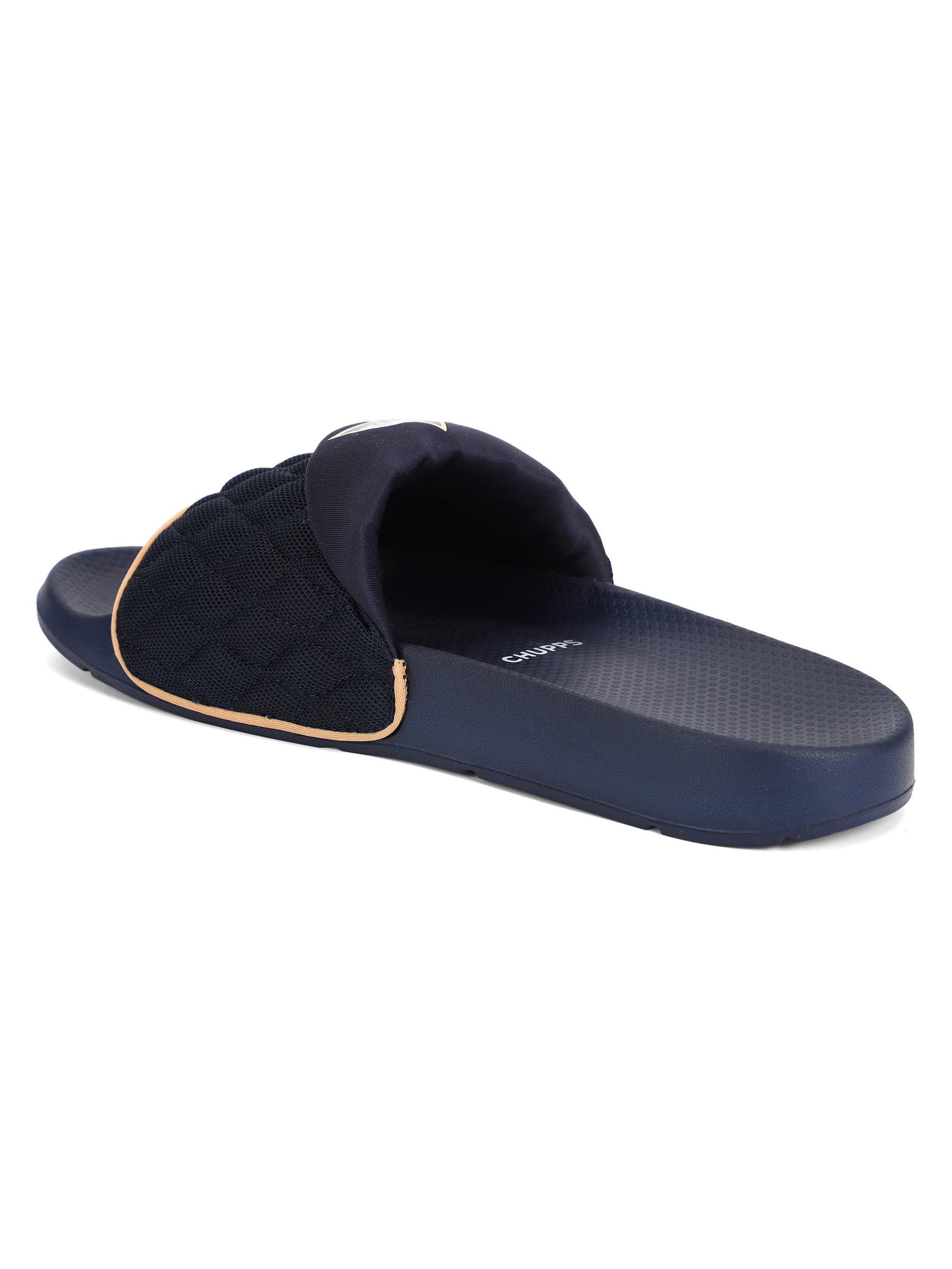 Chupps Men Navy Blue Printed Airsoft Sole ErgoX Plus Casual Sliders (4)