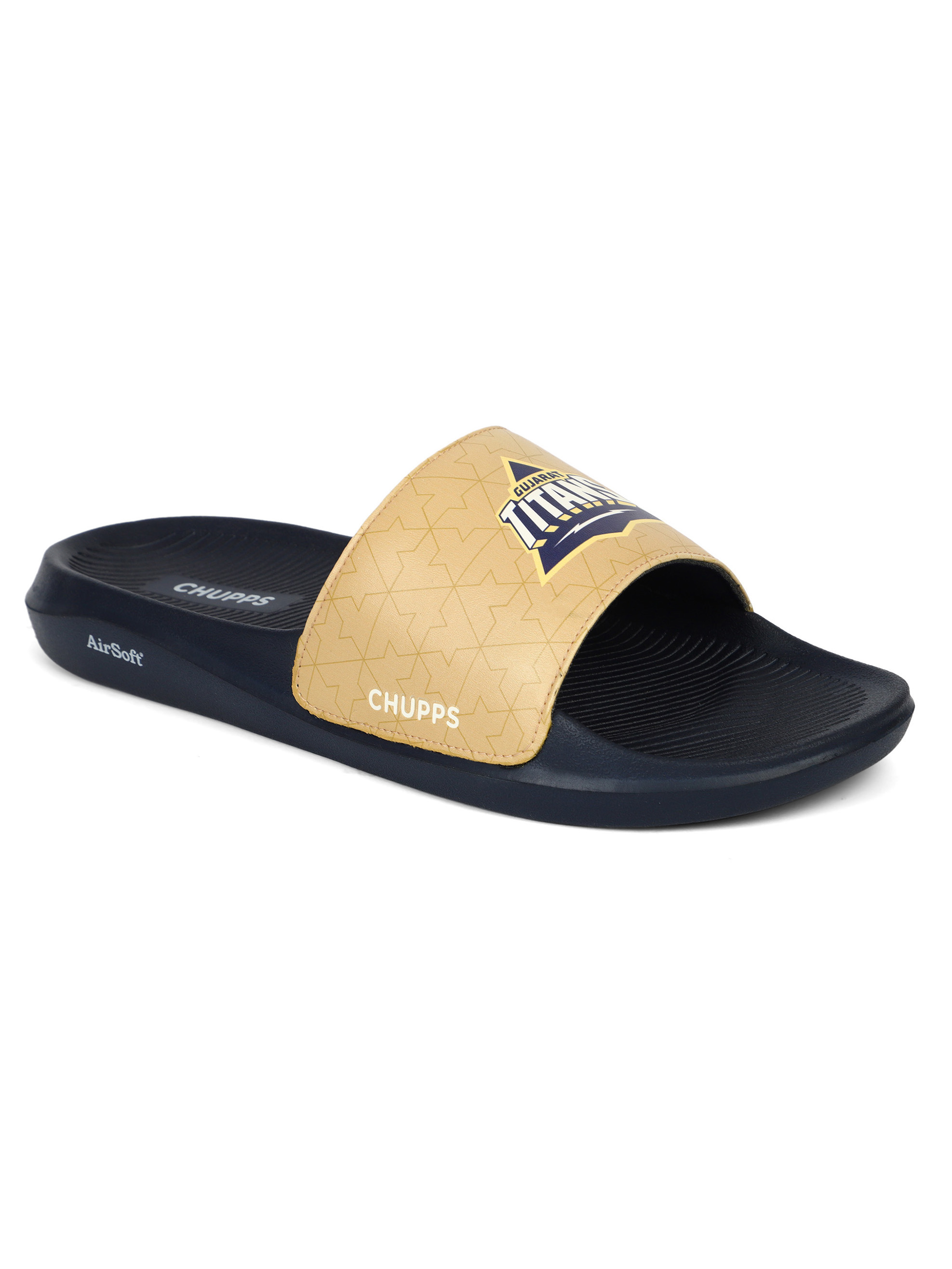 Chupps Men's GT Bold Beige & Navy Airsoft Casual Slider (3)