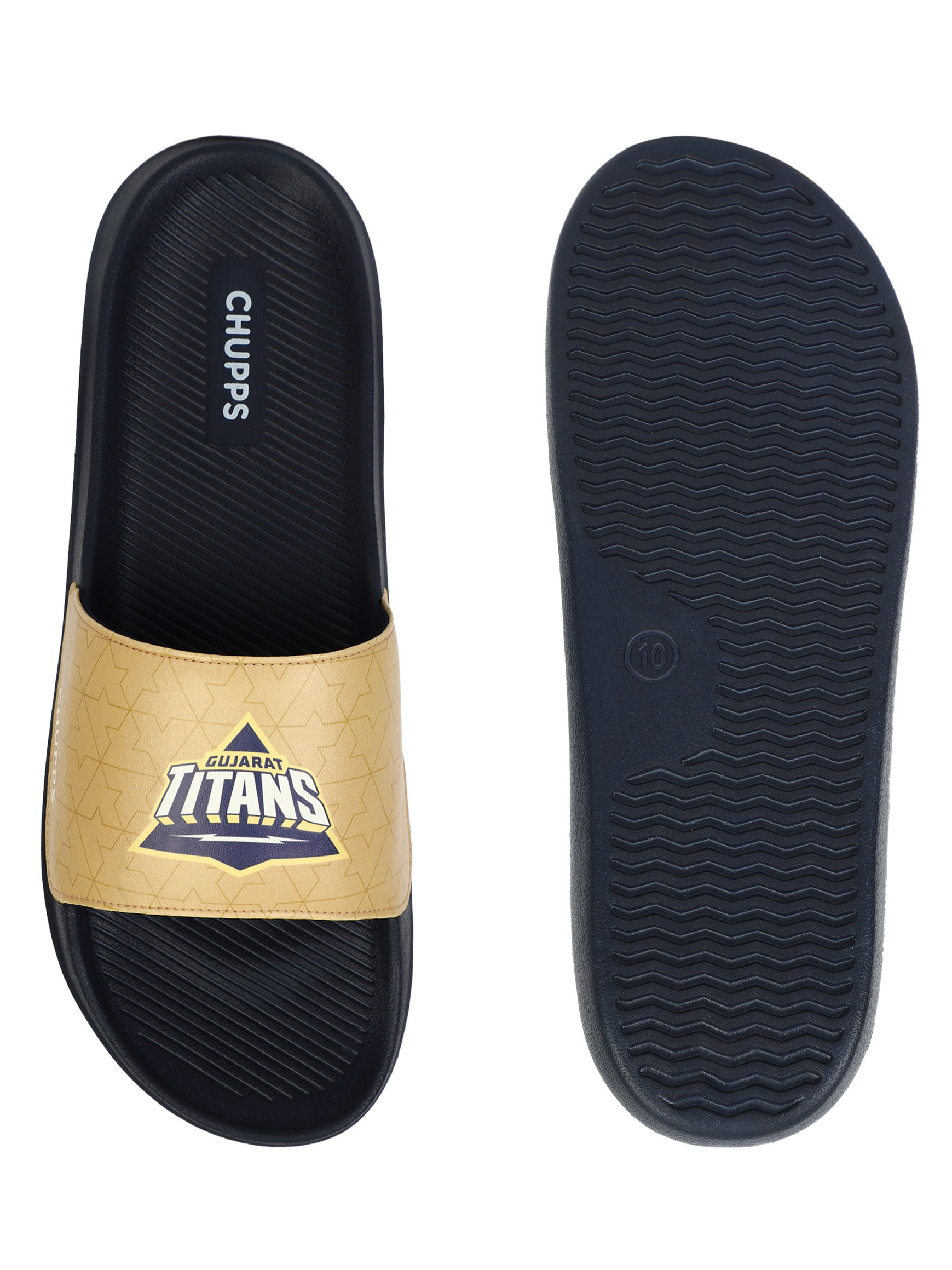 Chupps Men's GT Bold Beige & Navy Airsoft Casual Slider (6)