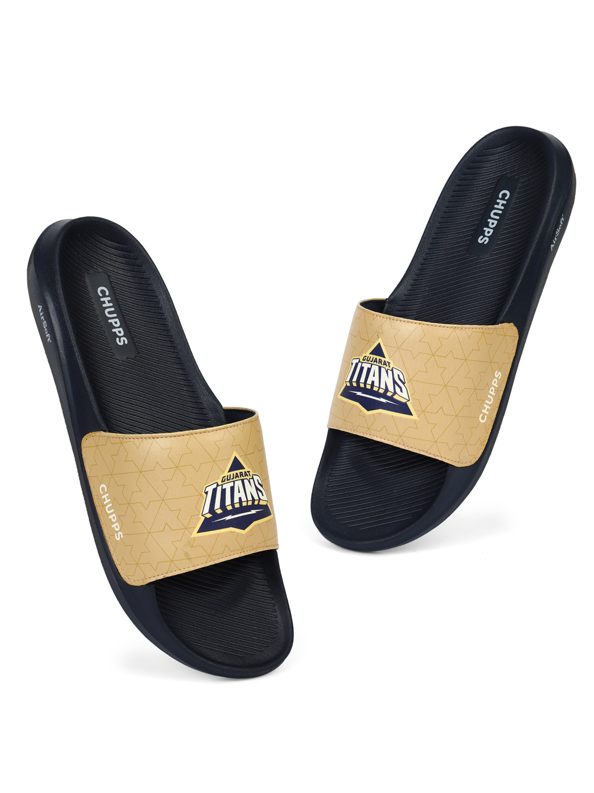 Chupps Men's GT Bold Beige & Navy Airsoft Casual Slider (2)