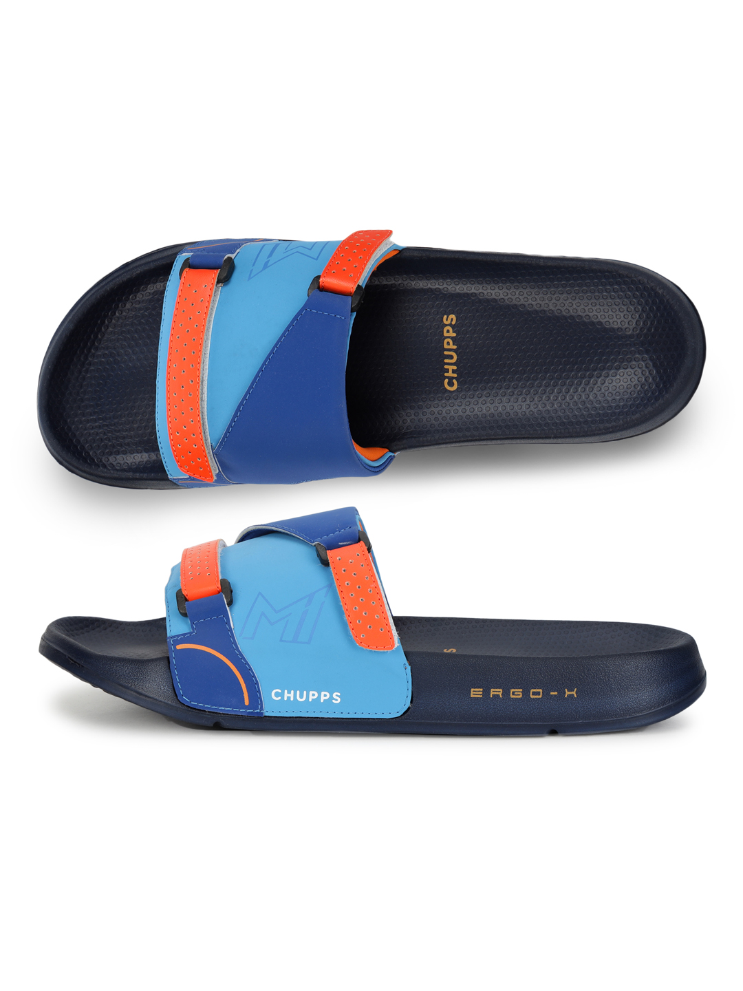 Chupps Men's MI ACE ORANGE NAVY Airsoft Casual Slider (10)