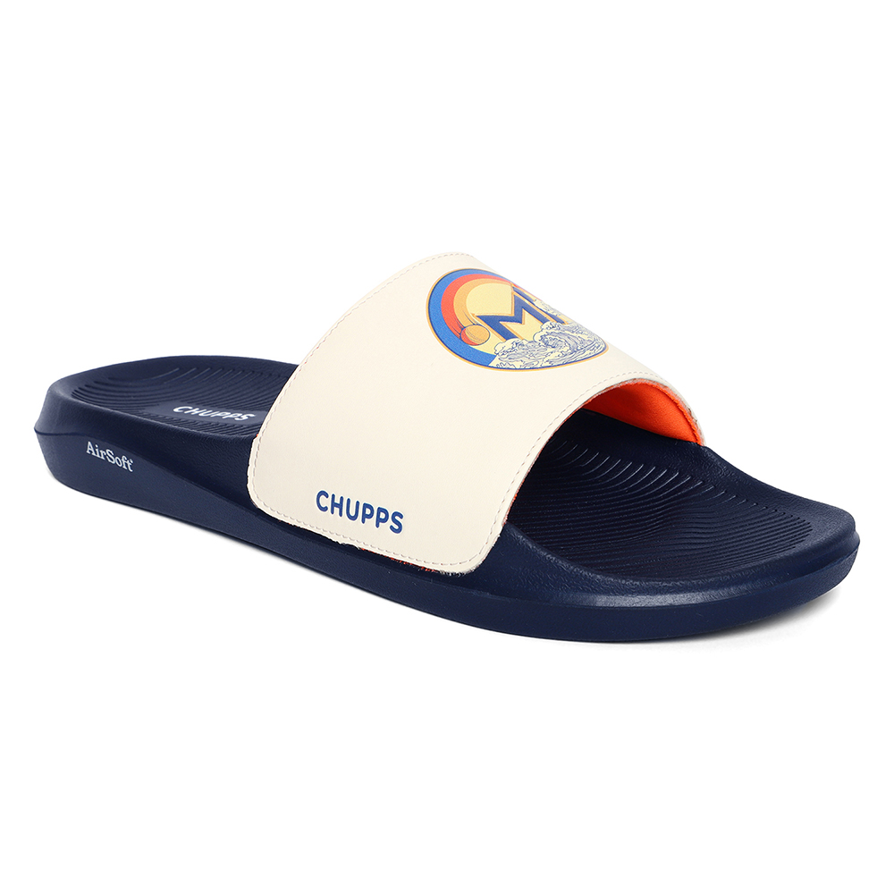 Chupps Men's MI Surge White & Navy Airsoft Casual Slider (5)
