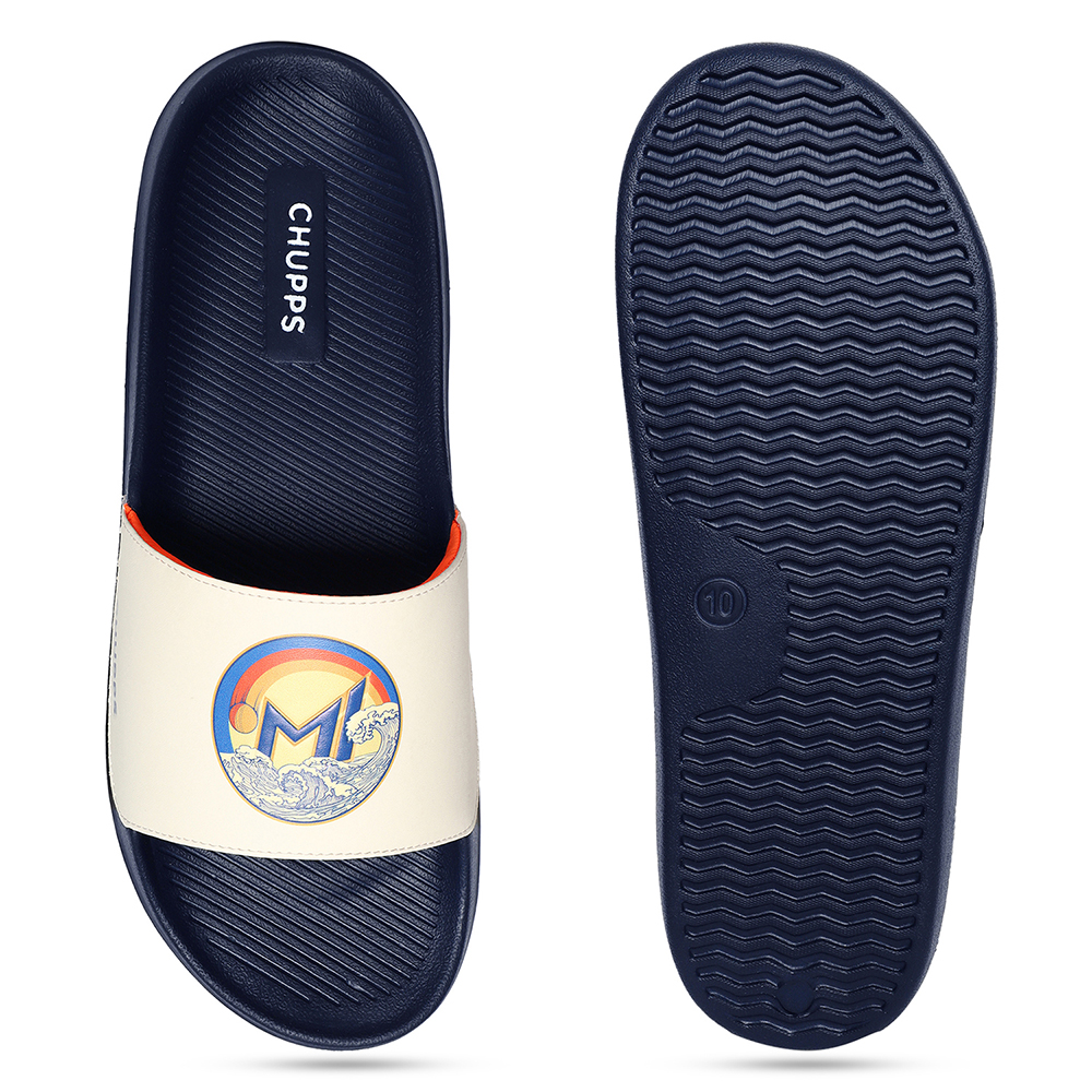 Chupps Men's MI Surge White & Navy Airsoft Casual Slider (4)