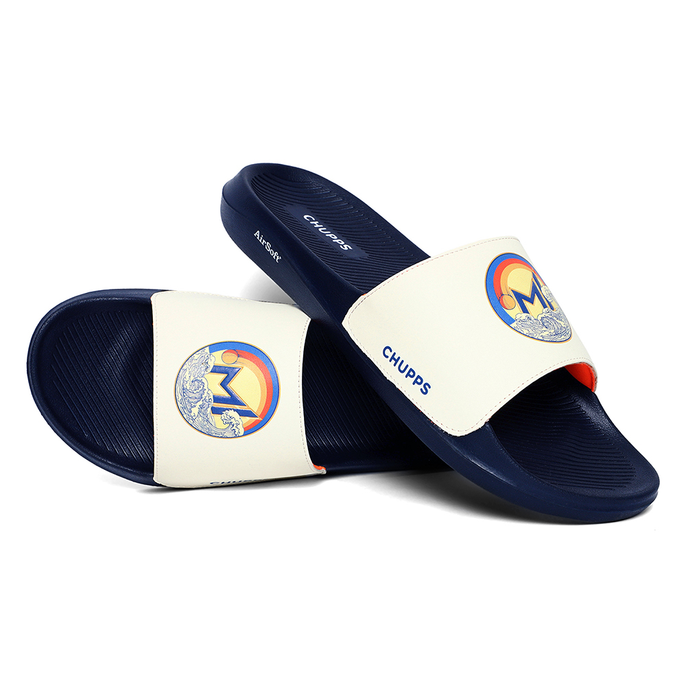Chupps Men's MI Surge White & Navy Airsoft Casual Slider (3)