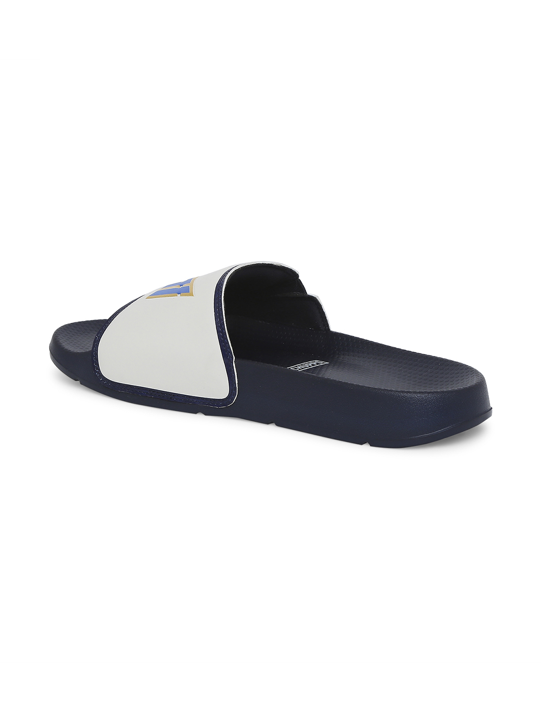 Chupps Men's Official Mumbai Indians Navy & White MI Printed ERGOX footbed Dri-Fit Sliders (4)