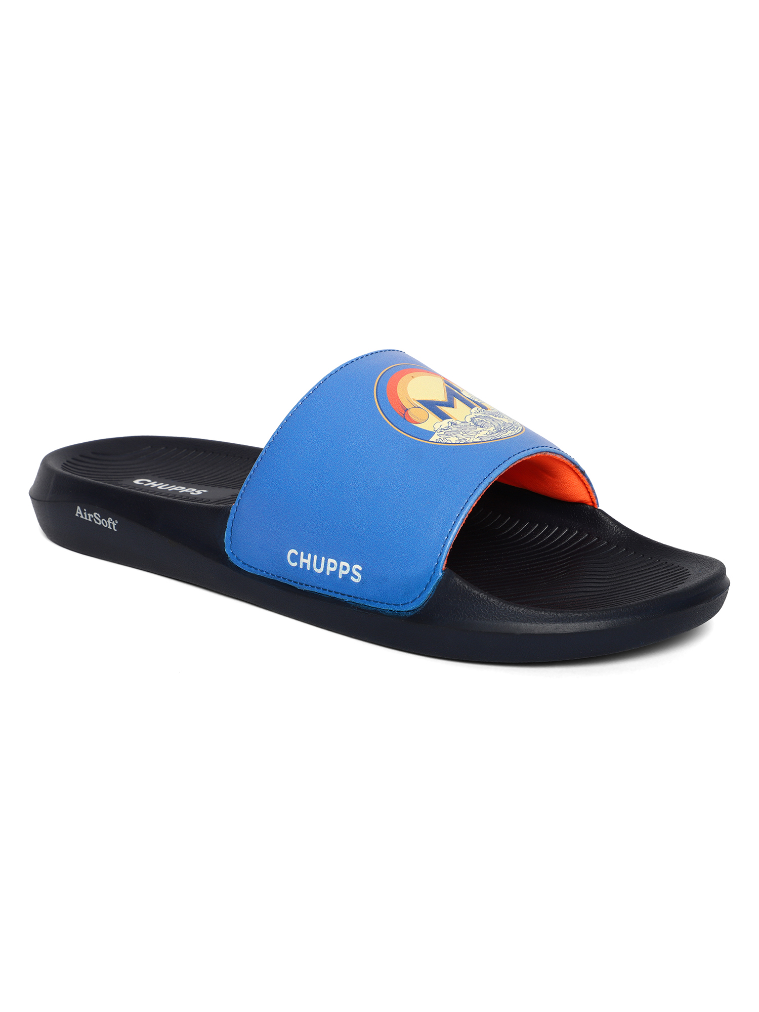 Chupps Men's Official Mumbai Indians Quilted MI ERGOX footbed Dri-Fit Sliders (5)