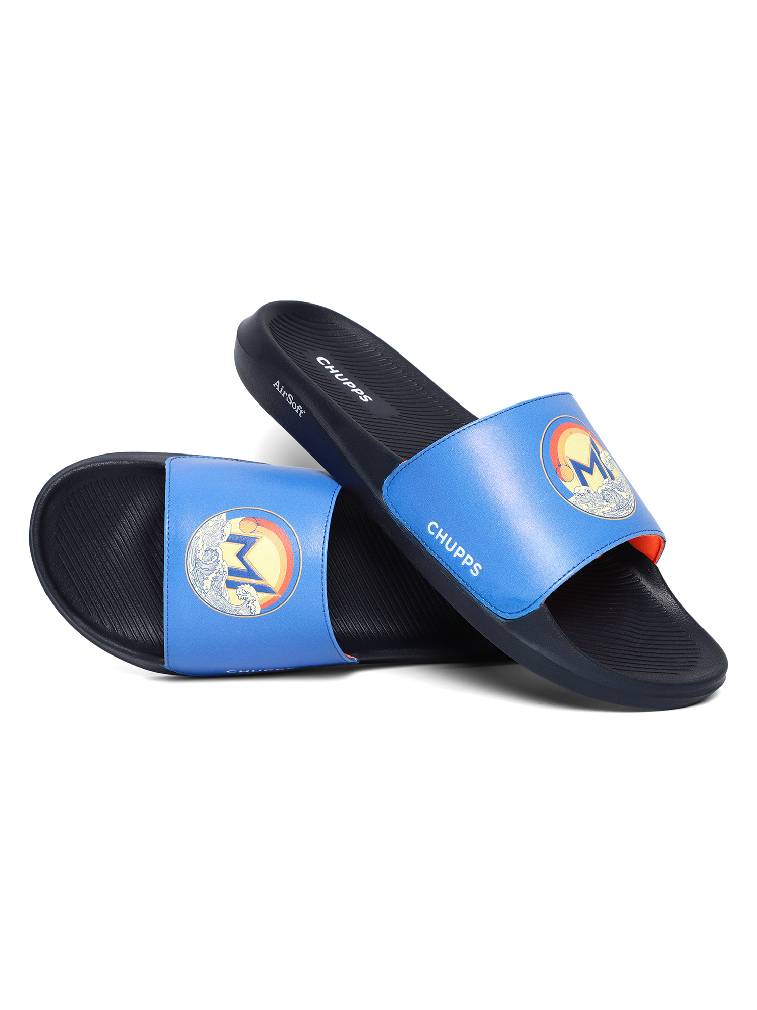 Chupps Men's Official Mumbai Indians Quilted MI ERGOX footbed Dri-Fit Sliders (6)