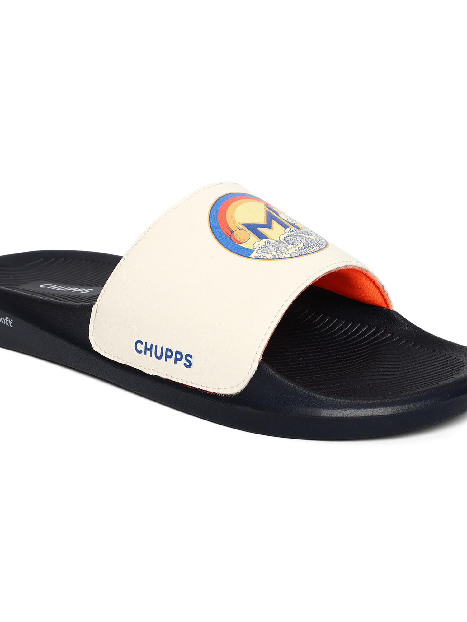 Chupps Men's Official Mumbai Indians Quilted MI ERGOX footbed Dri-Fit Sliders (2)