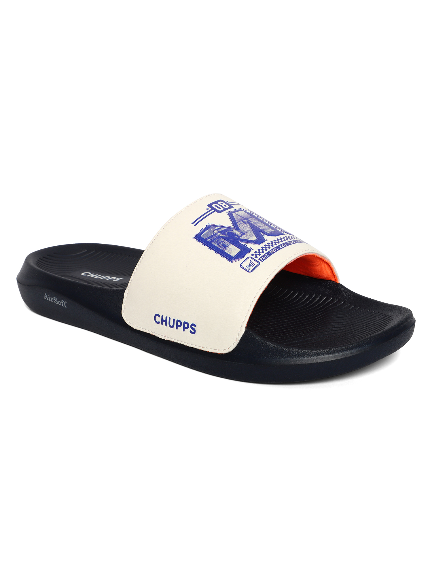 Chupps Men's Official Mumbai Indians Quilted MI ERGOX footbed Dri-Fit Sliders (5)