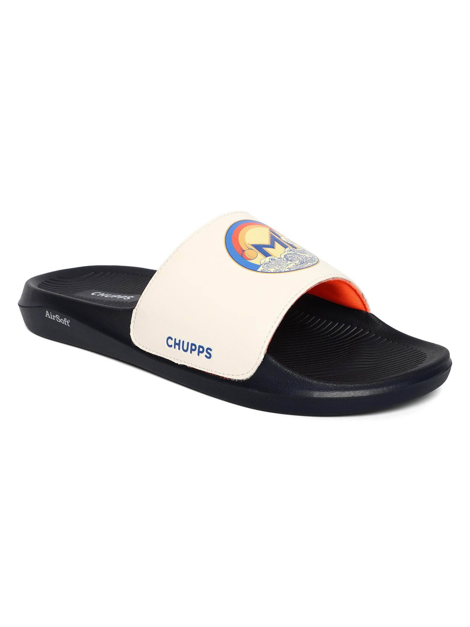 Chupps Men's Official Mumbai Indians Quilted MI ERGOX footbed Dri-Fit Sliders (4)