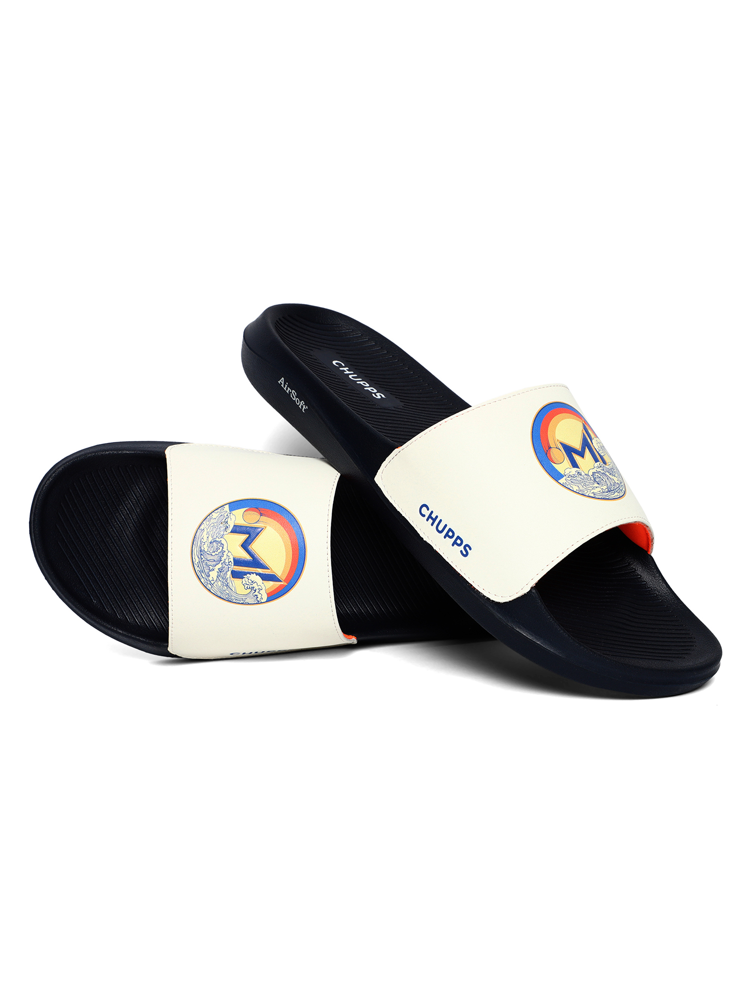 Chupps Men's Official Mumbai Indians Quilted MI ERGOX footbed Dri-Fit Sliders (6)