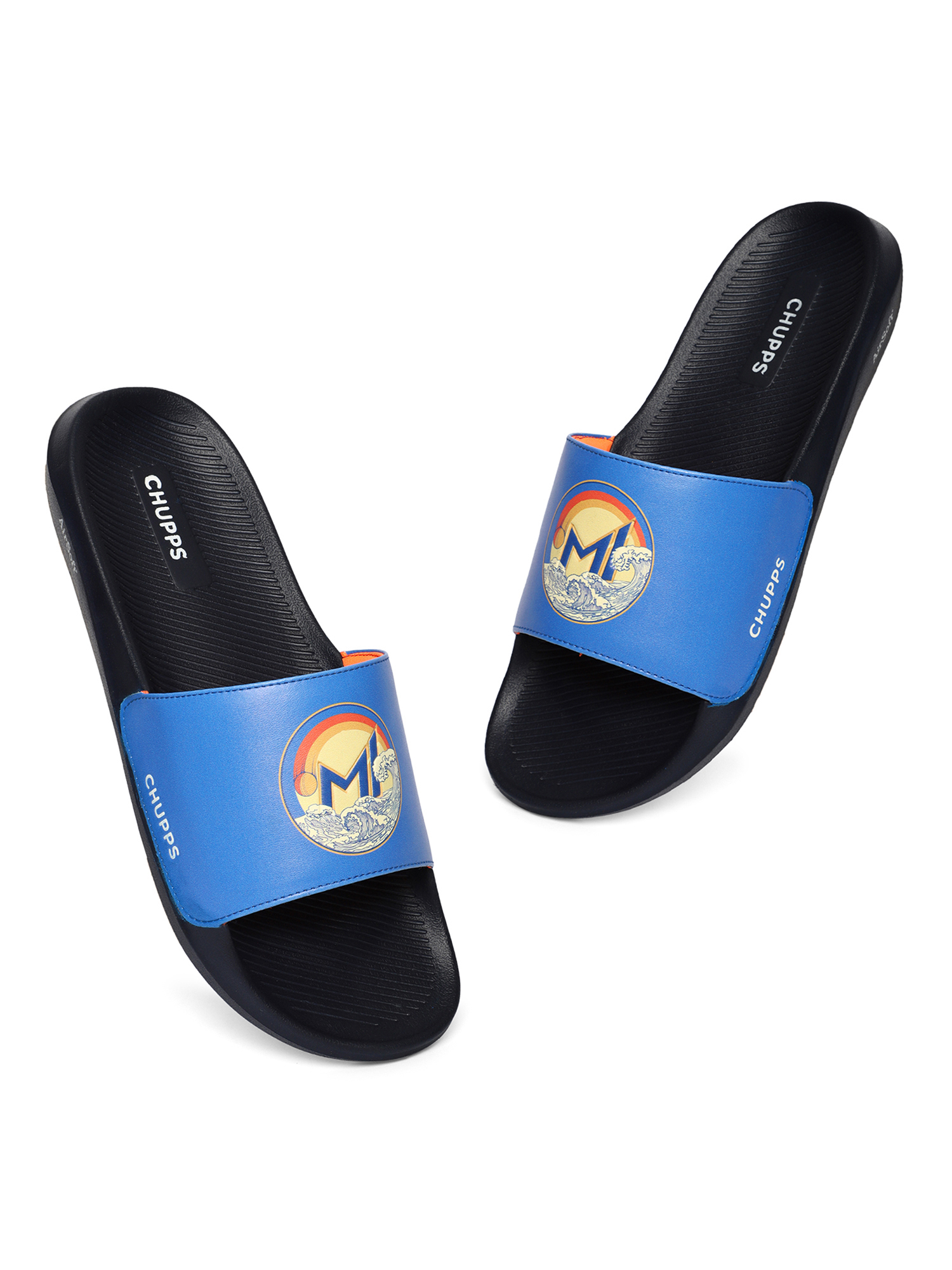 Men's Official Mumbai Indians Quilted MI ERGOX footbed Dri-Fit Sliders