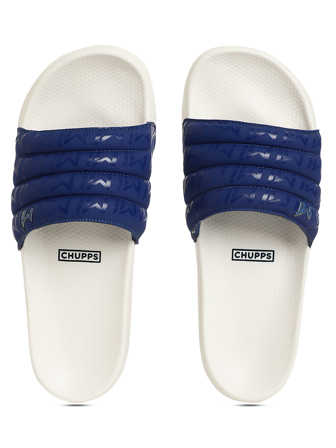 Chupps Men's Official Mumbai Indians Quilted MI Printed ERGOX footbed Dri-Fit Sliders (1)