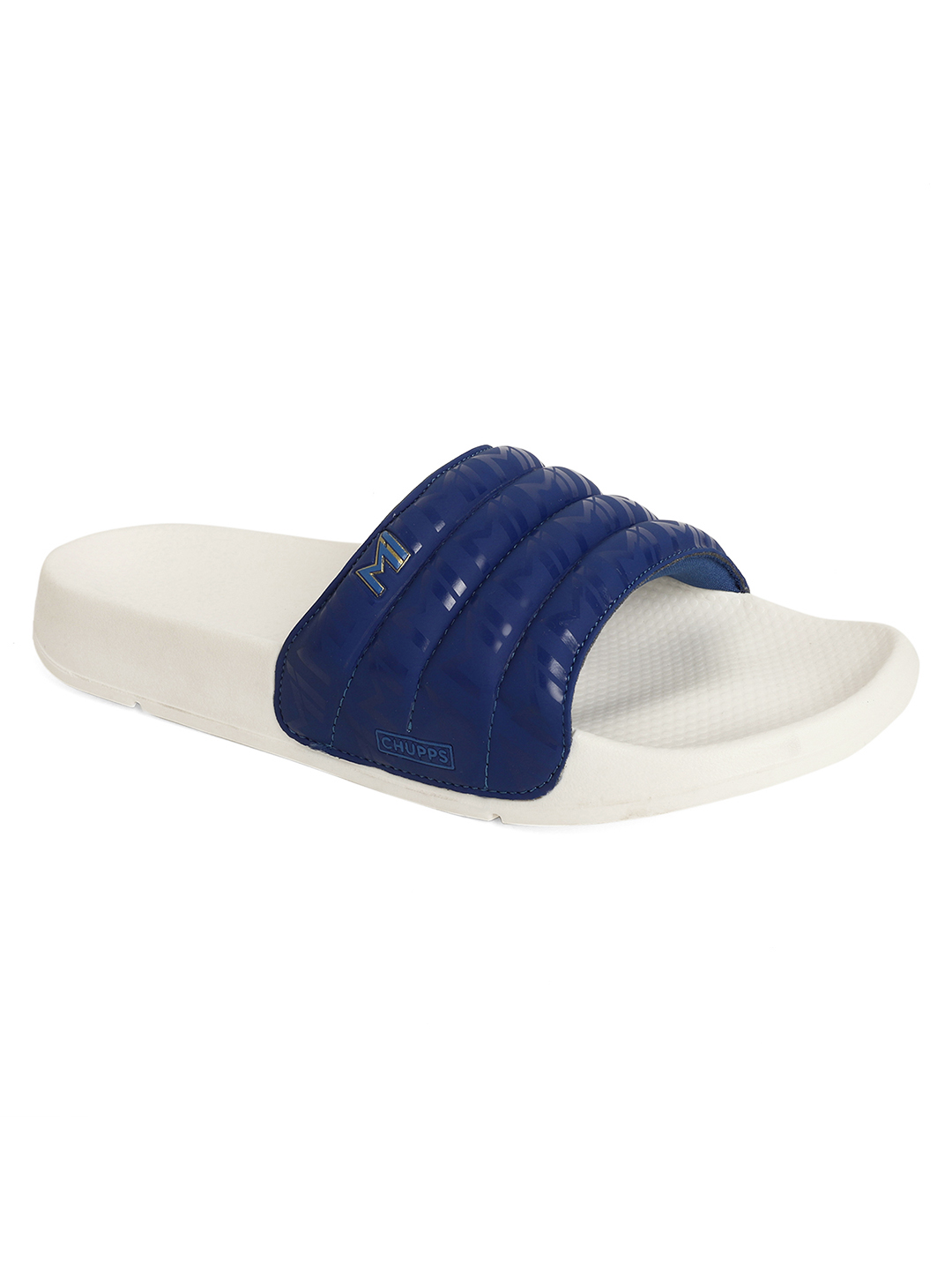 Chupps Men's Official Mumbai Indians Quilted MI Printed ERGOX footbed Dri-Fit Sliders (3)