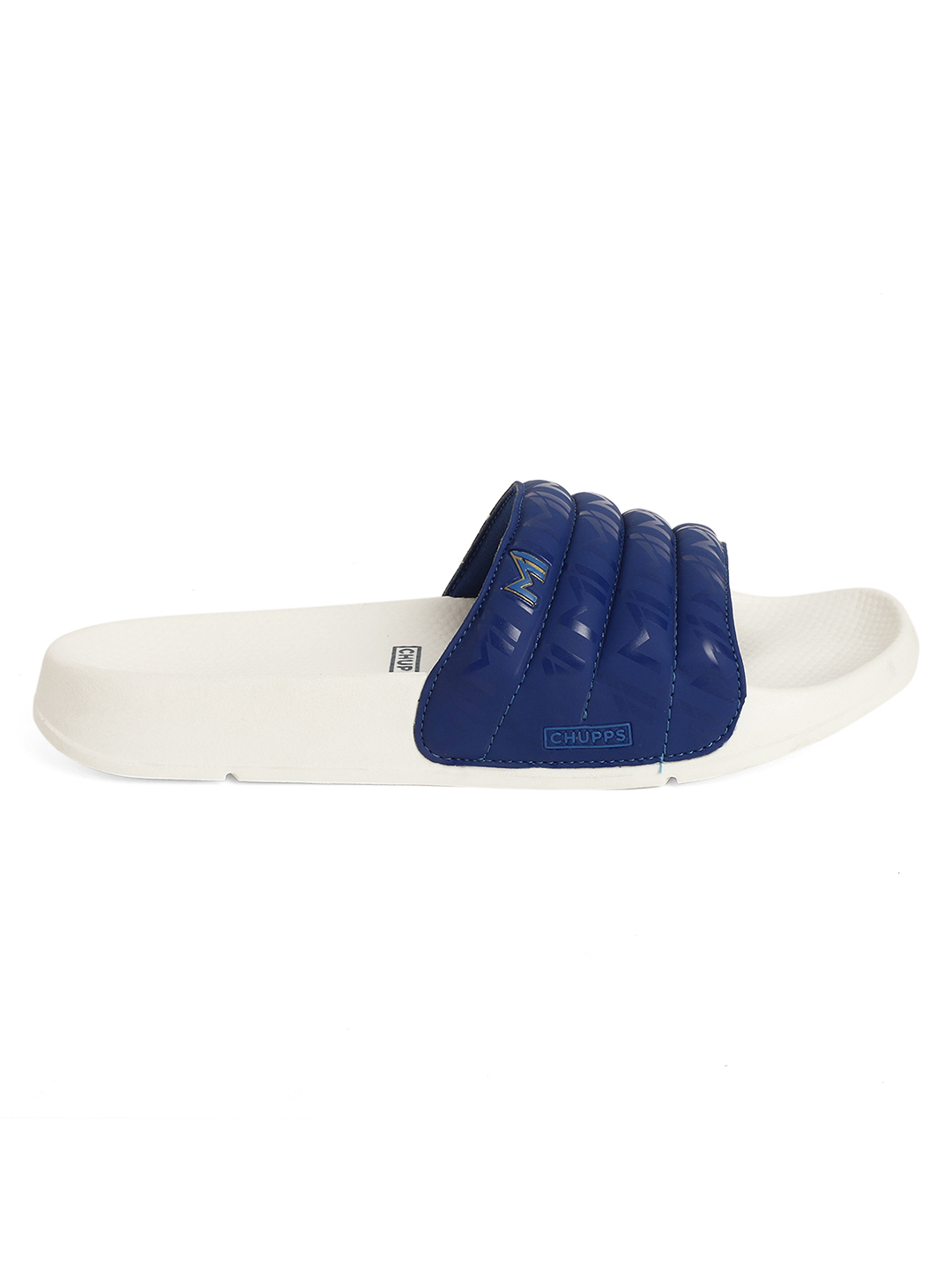 Chupps Men's Official Mumbai Indians Quilted MI Printed ERGOX footbed Dri-Fit Sliders (4)
