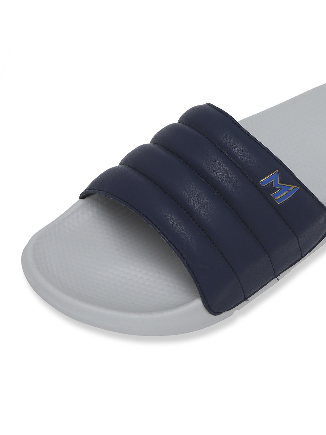 Chupps Men's Official Mumbai Indians Quilted Solid ERGOX footbed Dri-Fit Sliders (2)