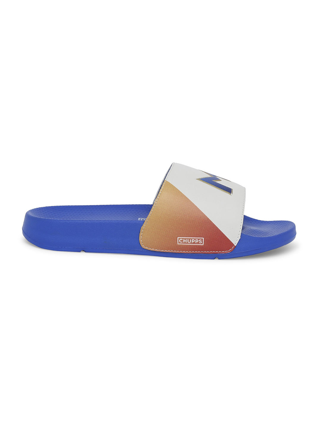 Chupps Men's Official Mumbai Indians Royal & Orange MI Printed ERGOX footbed Dri-Fit Sliders (4)