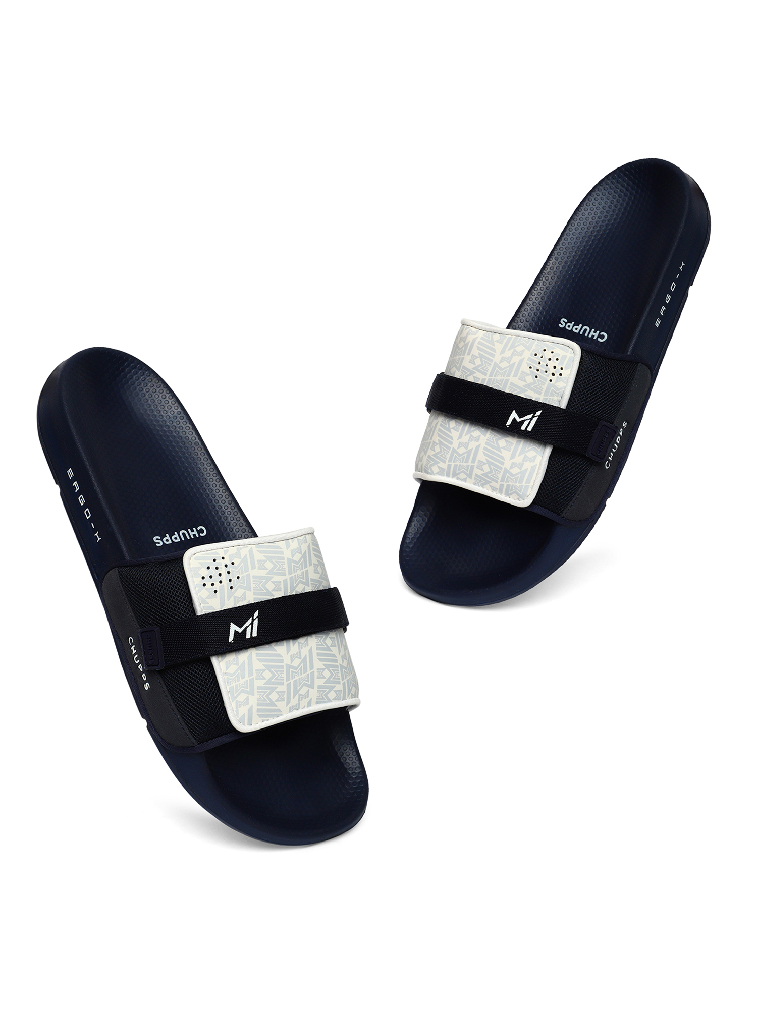 Chupps Men's Official Mumbai Indians Velcro MI ERGOX footbed Dri-Fit Sliders (1)