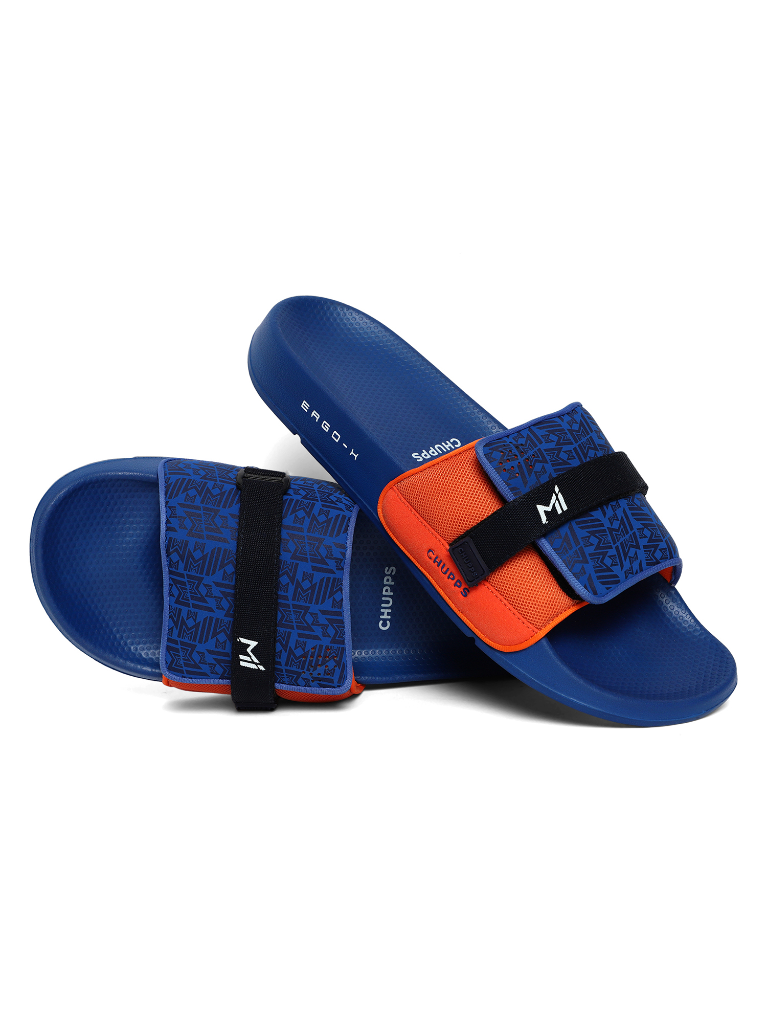 Chupps Men's Official Mumbai Indians Velcro MI ERGOX footbed Dri-Fit Sliders (4)