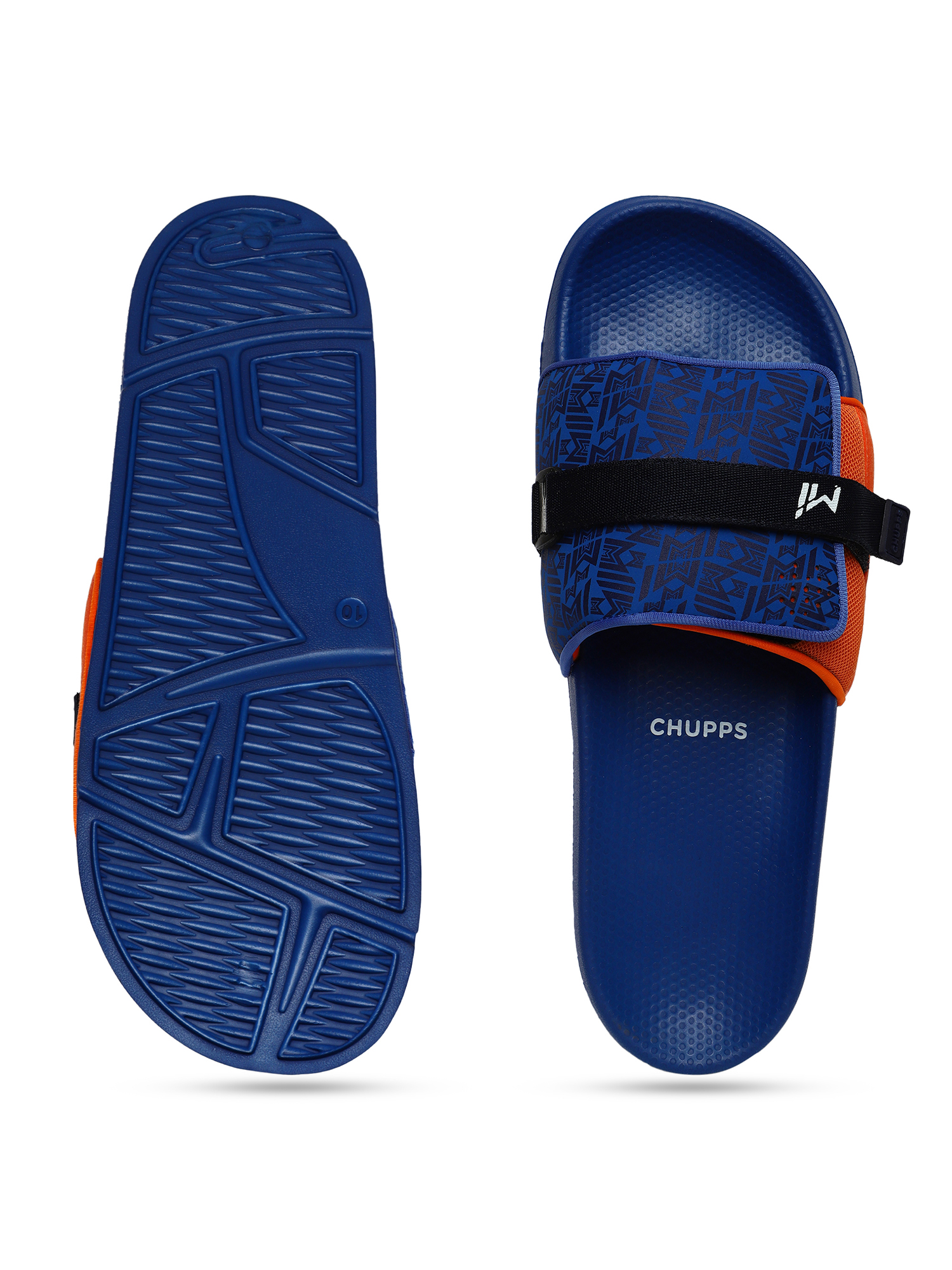 Chupps Men's Official Mumbai Indians Velcro MI ERGOX footbed Dri-Fit Sliders (7)