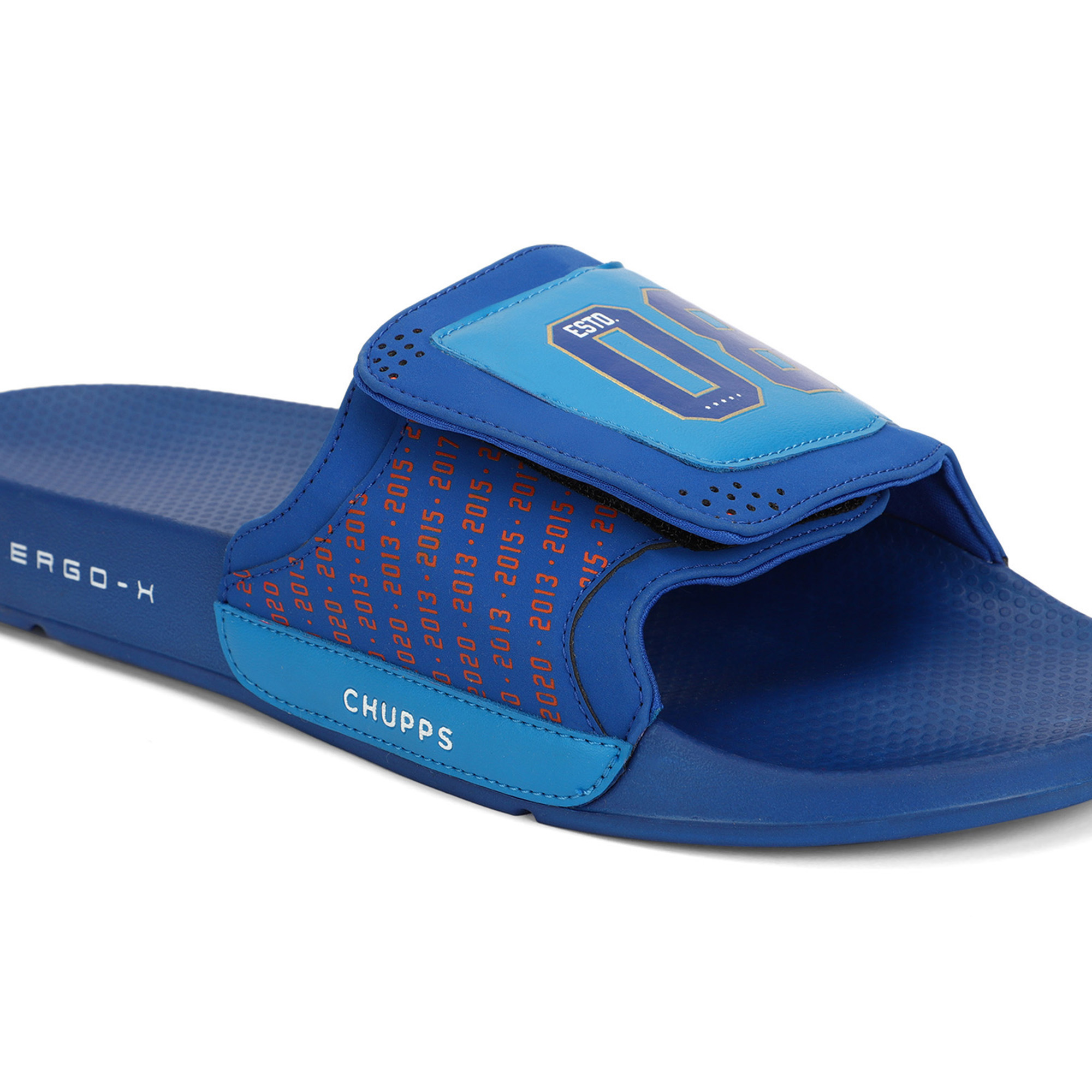 Chupps Men's Official Mumbai Indians Velcro MI ERGOX footbed Dri-Fit Sliders (2)