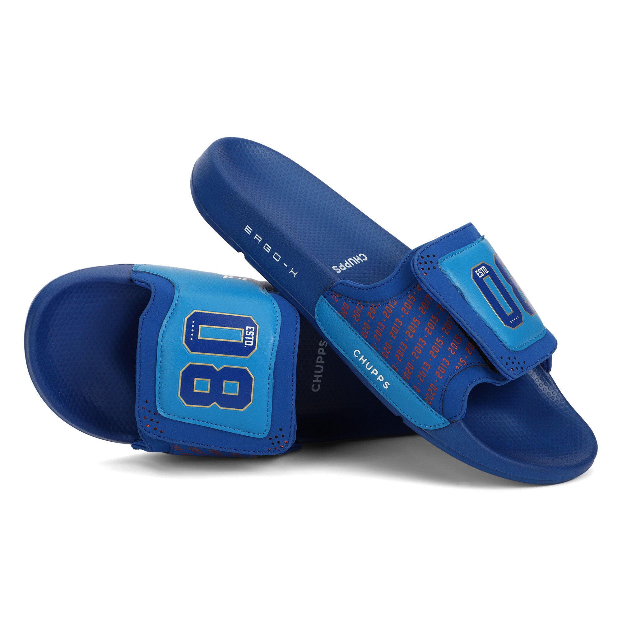 Chupps Men's Official Mumbai Indians Velcro MI ERGOX footbed Dri-Fit Sliders (6)