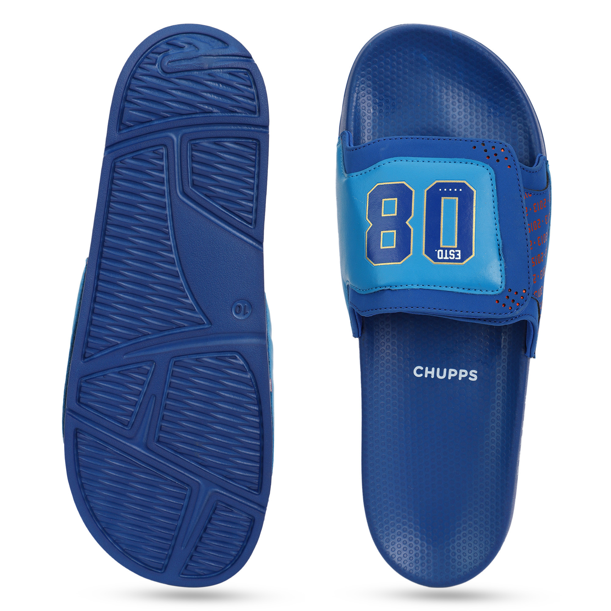 Chupps Men's Official Mumbai Indians Velcro MI ERGOX footbed Dri-Fit Sliders (8)