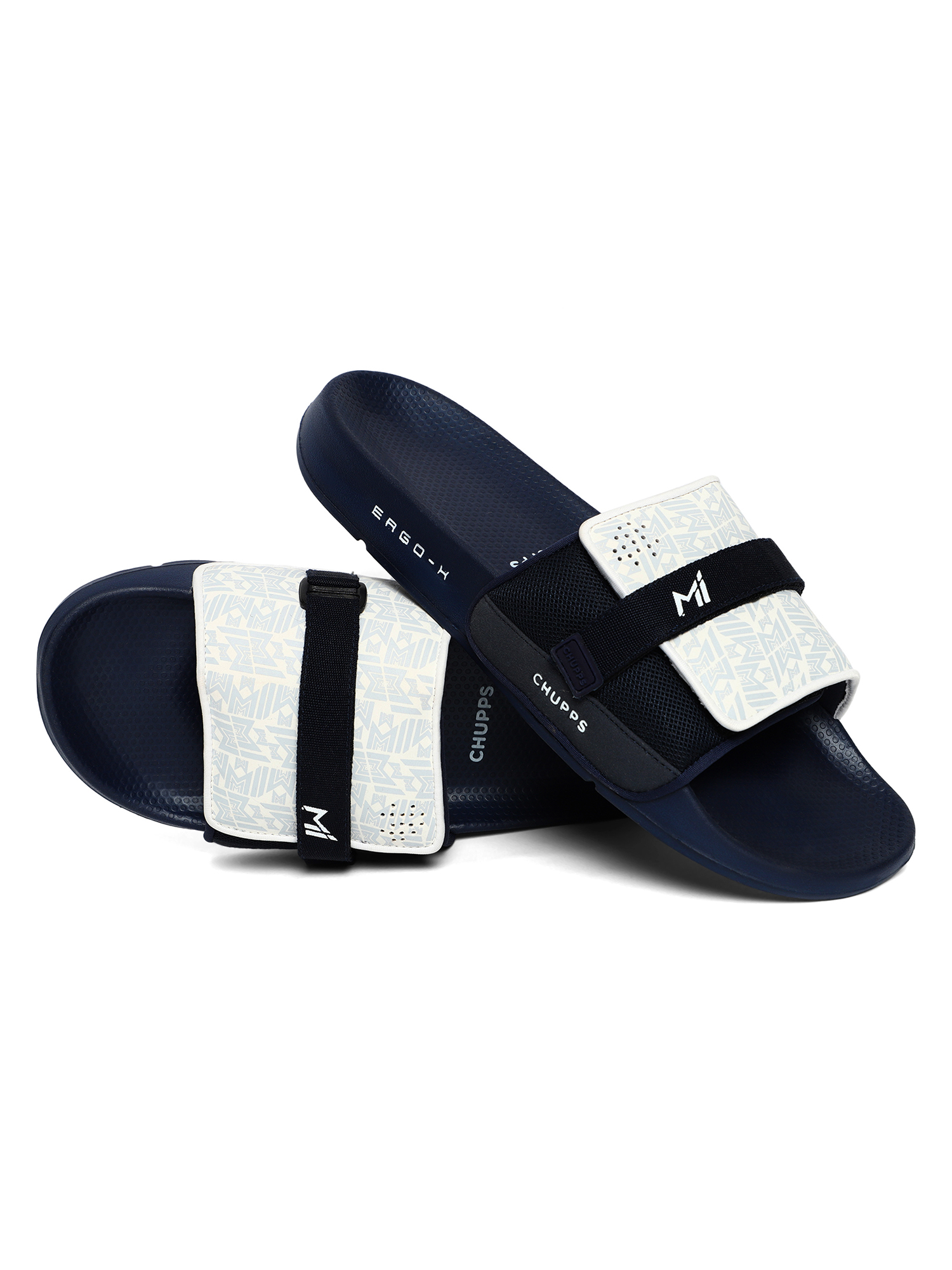 Chupps Men's Official Mumbai Indians Velcro MI ERGOX footbed Dri-Fit Sliders (6)