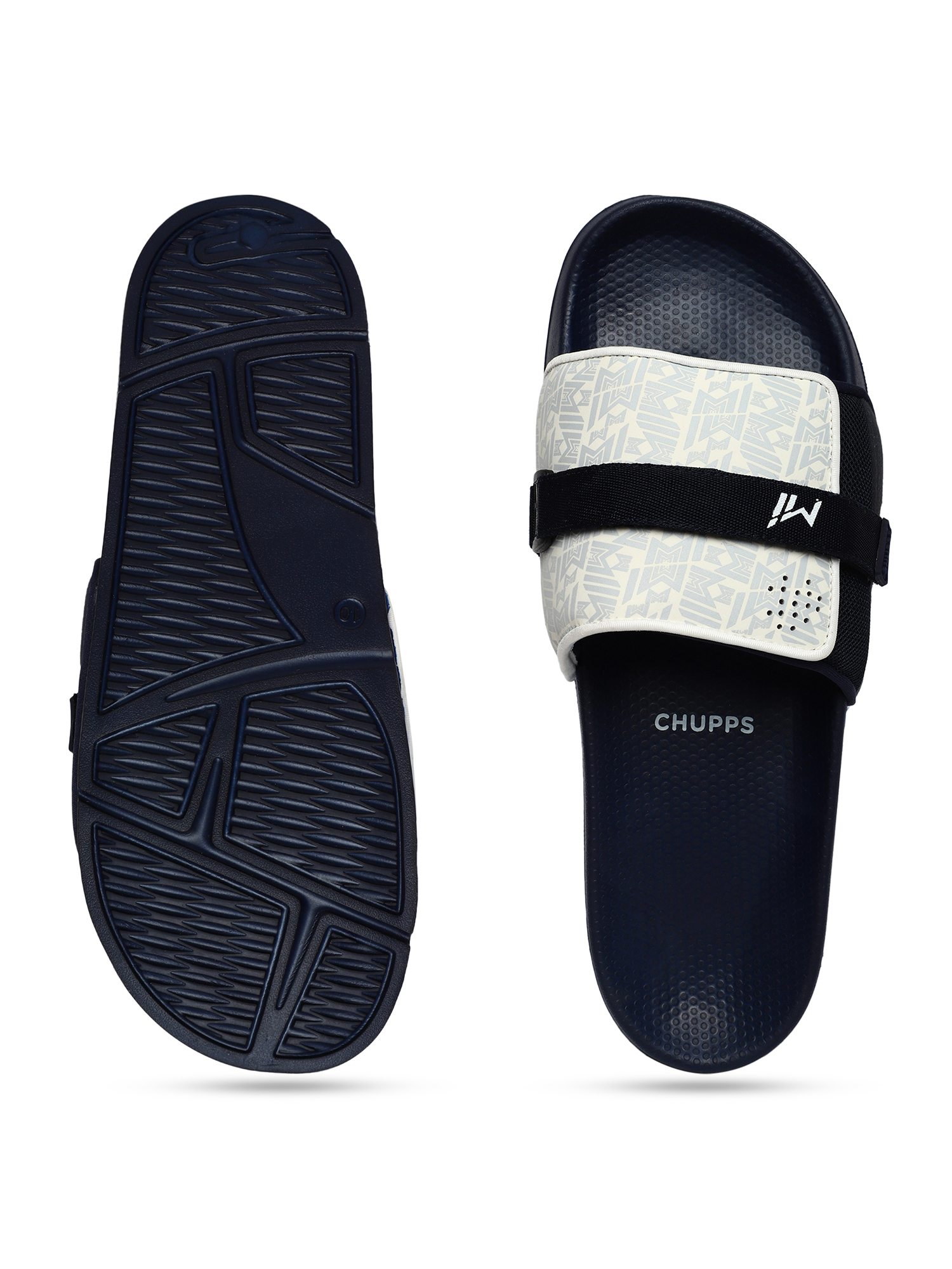 Chupps Men's Official Mumbai Indians Velcro MI ERGOX footbed Dri-Fit Sliders (7)