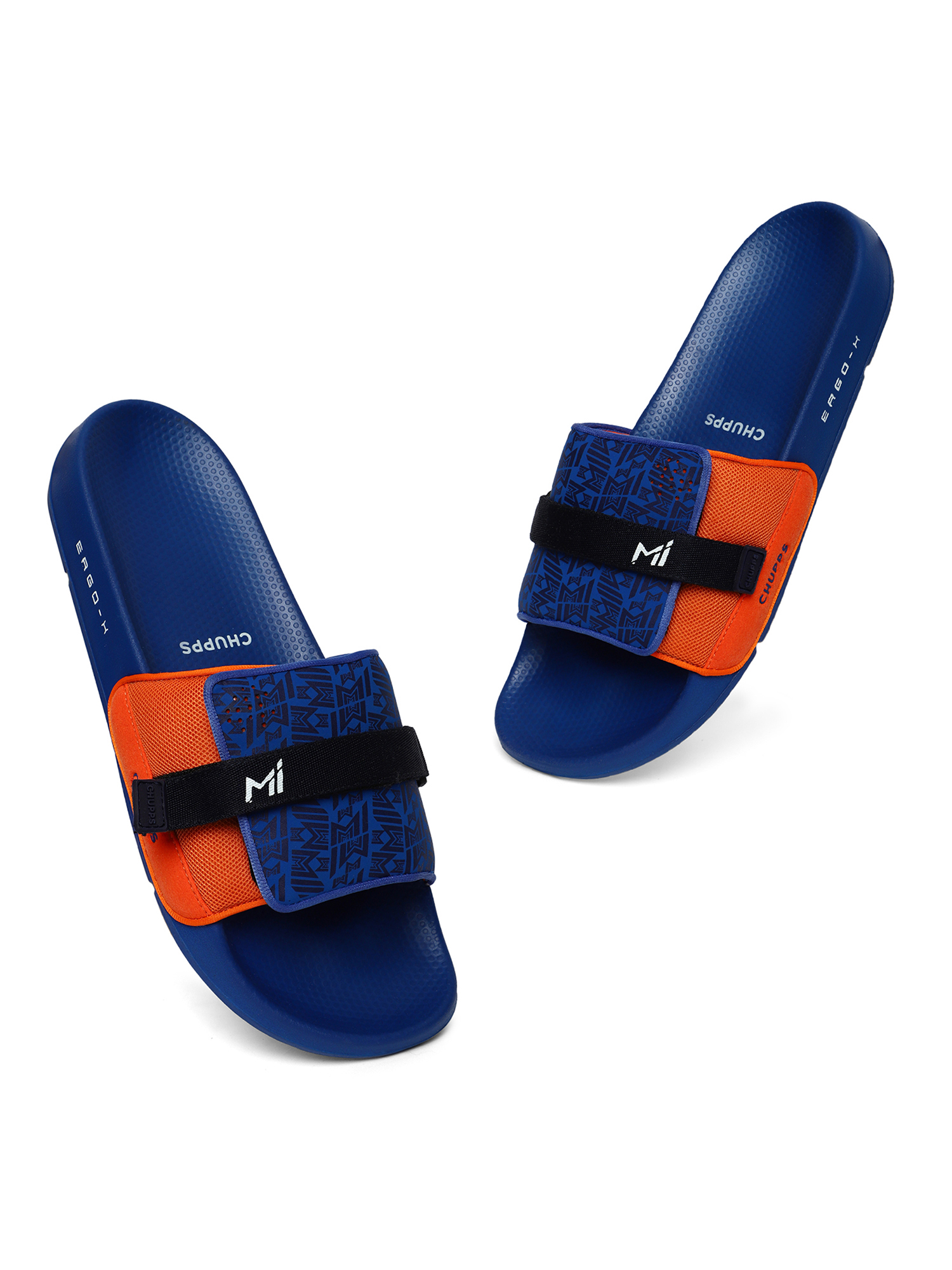 Chupps Men's Official Mumbai Indians Velcro MI ERGOX footbed Dri-Fit Sliders (1)