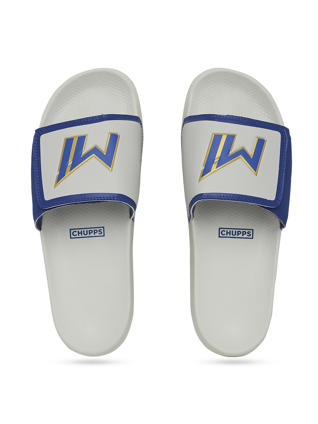 Chupps Men's Official Mumbai Indians Velcro MI Printed ERGOX footbed Dri-Fit Sliders (1)