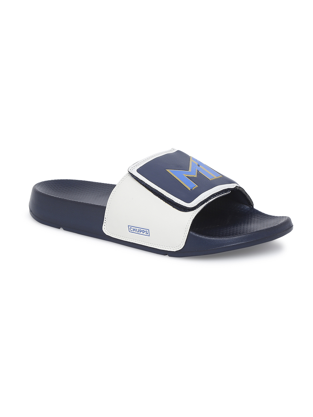 Chupps Men's Official Mumbai Indians Velcro MI Printed ERGOX footbed Dri-Fit Sliders (3)