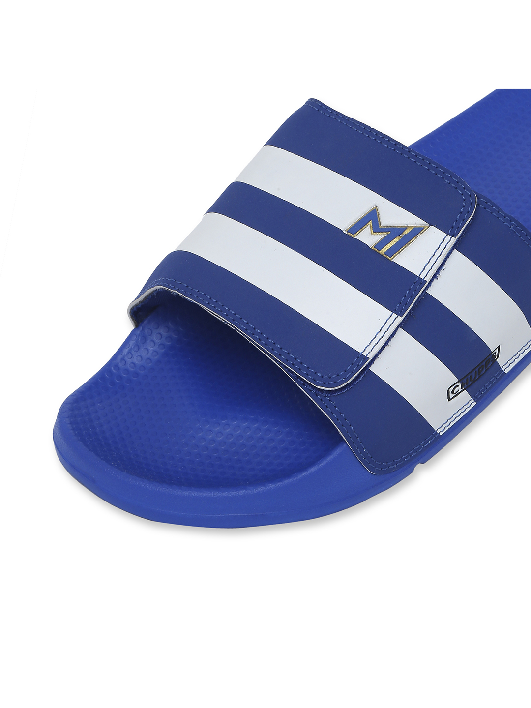 Chupps Men's Official Mumbai Indians Velcro MI Printed ERGOX footbed Dri-Fit Sliders (2)