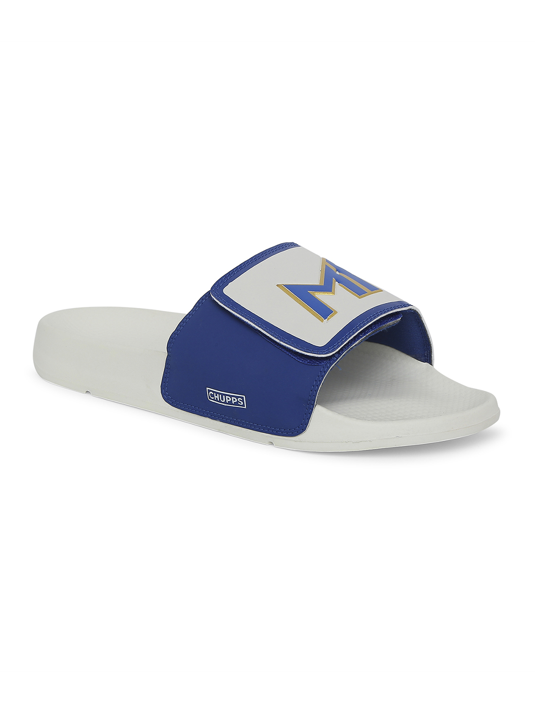 Chupps Men's Official Mumbai Indians Velcro MI Printed ERGOX footbed Dri-Fit Sliders (2)