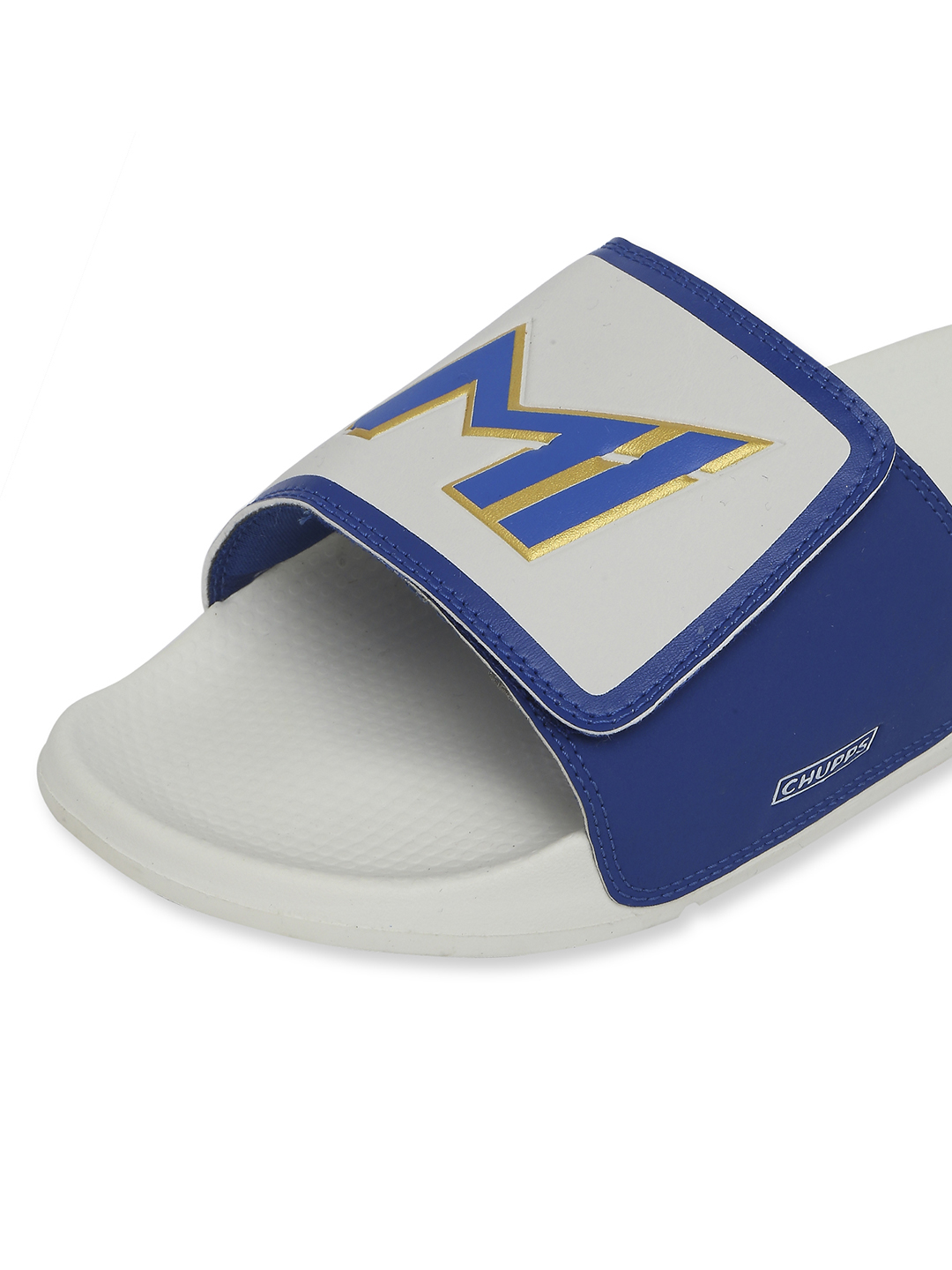 Chupps Men's Official Mumbai Indians Velcro MI Printed ERGOX footbed Dri-Fit Sliders (3)