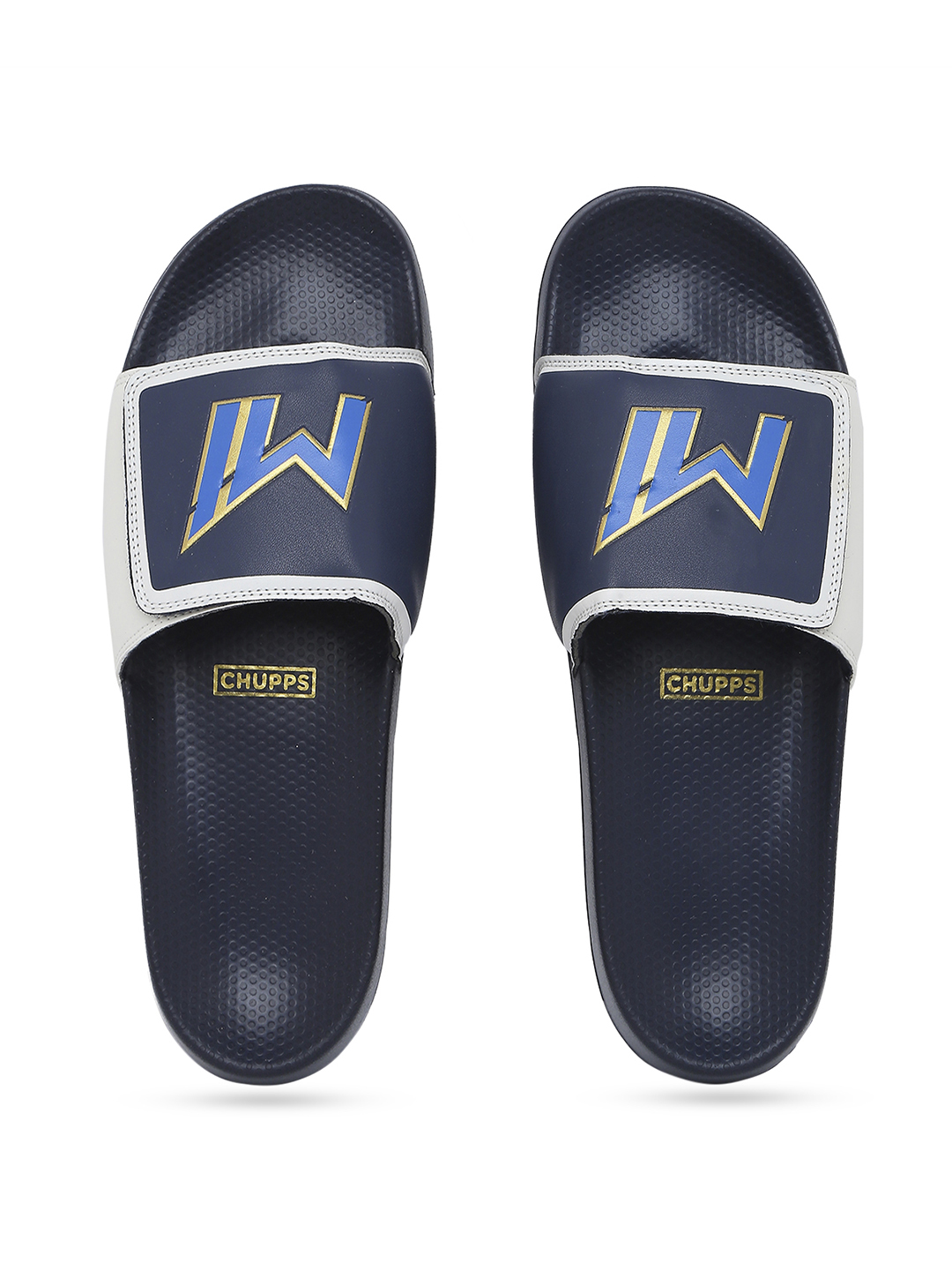 Men's Official Mumbai Indians Velcro MI Printed ERGOX footbed Dri-Fit Sliders