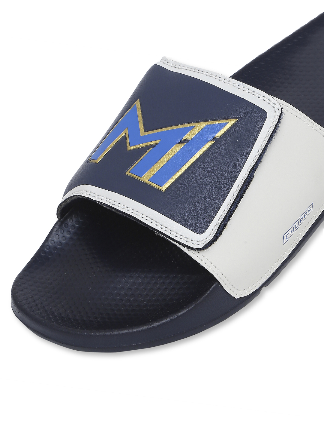 Chupps Men's Official Mumbai Indians Velcro MI Printed ERGOX footbed Dri-Fit Sliders (2)