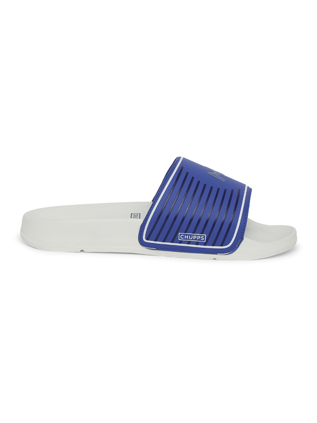 Chupps Men's Official Mumbai Indians White & Gold MI Printed ERGOX footbed Dri-Fit Sliders (4)