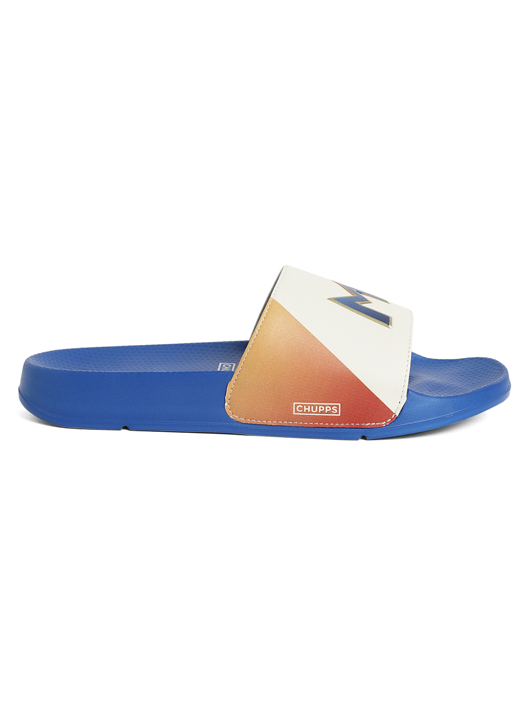 Chupps Women's Blue & Orange IPL Official Mumbai Indians Printed ERGOX footbed Dri-Fit Sliders (3)