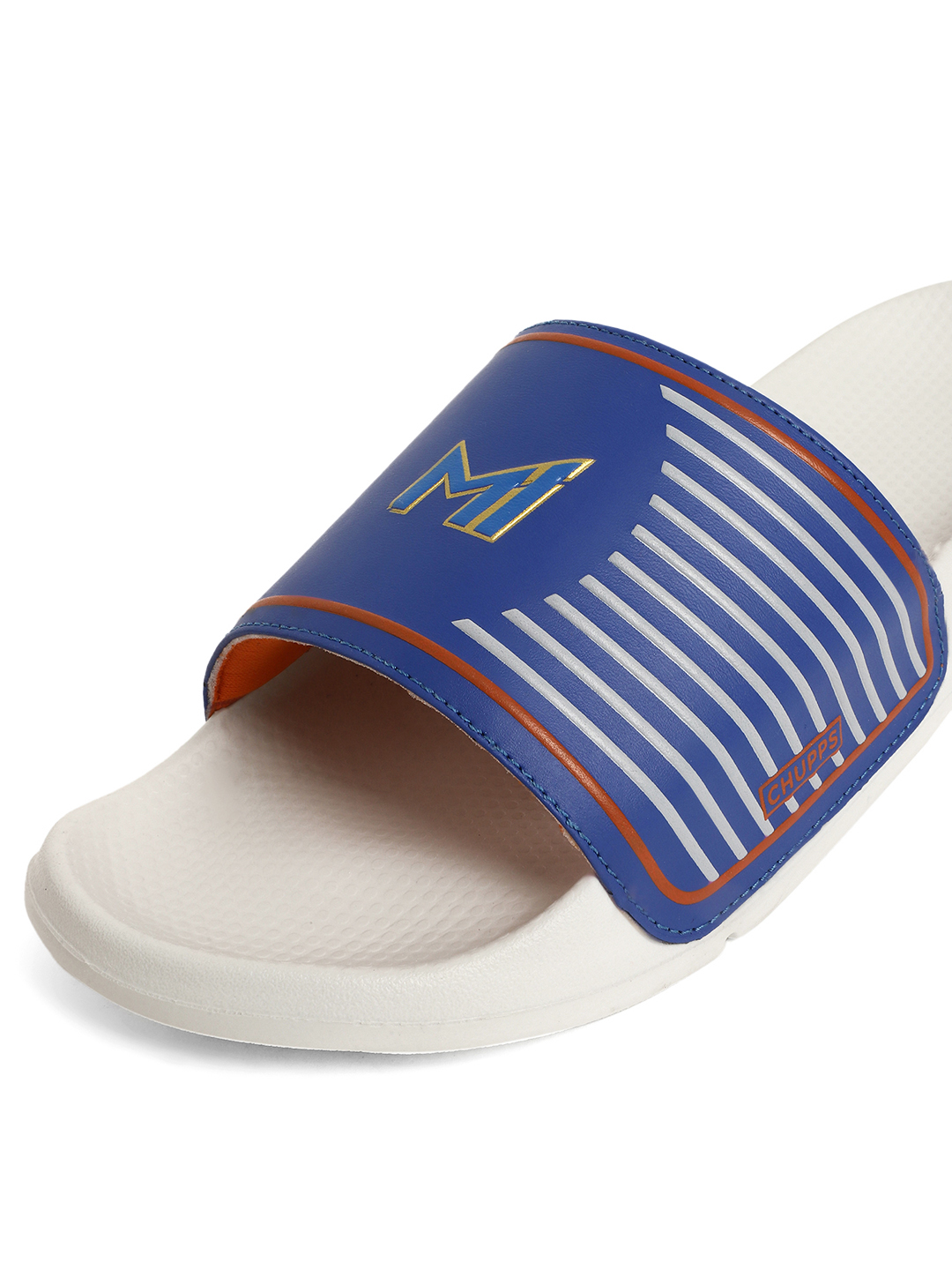 Chupps Women's Grey & Orange IPL Official Mumbai Indians Double Printed ERGOX footbed Dri-Fit Sliders (7)