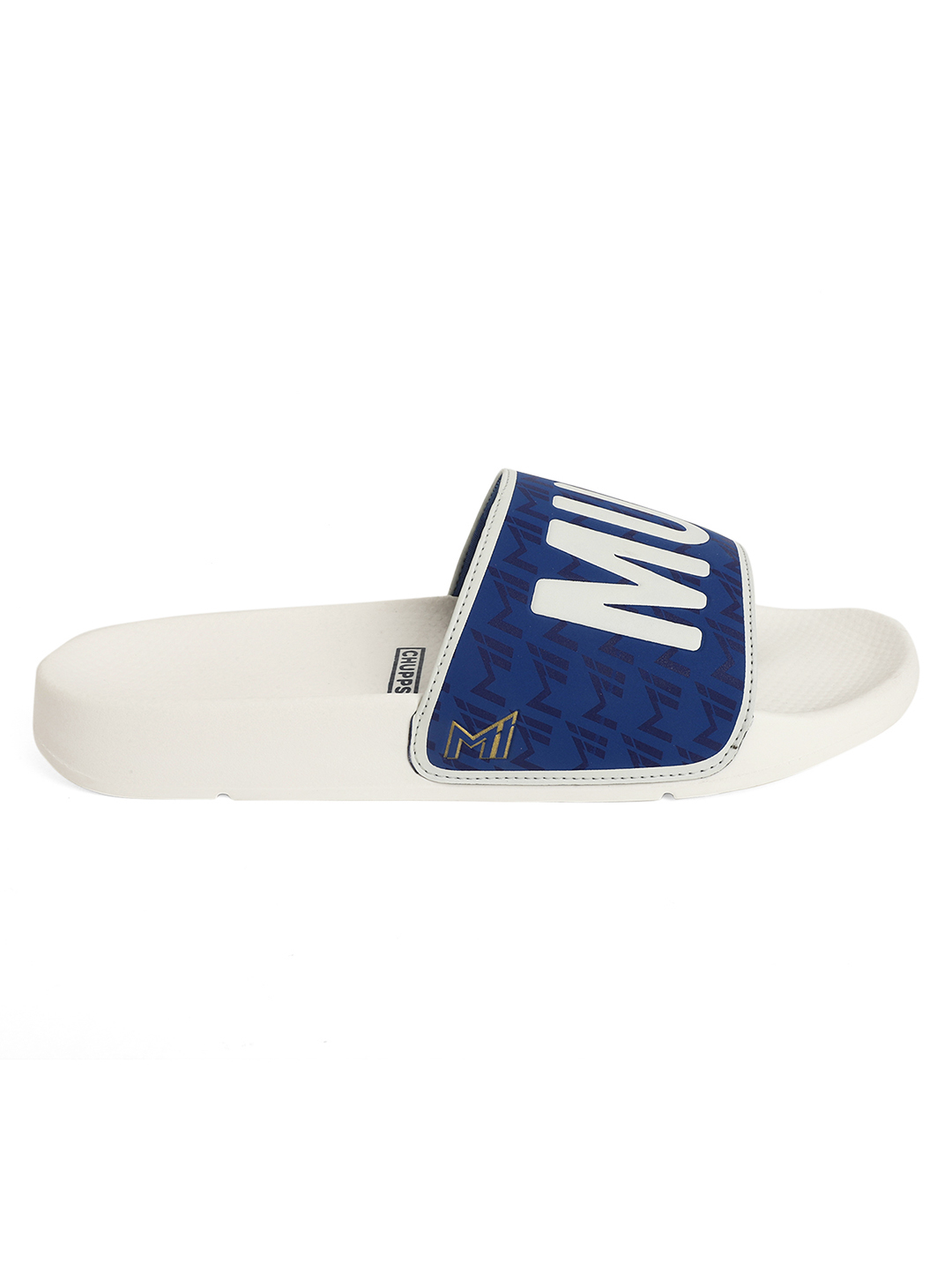 Chupps Women's White & Royal Blue IPL Official Mumbai Indians Printed ERGOX footbed Dri-Fit Sliders (3)