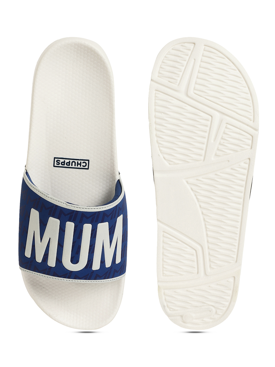 Chupps Women's White & Royal Blue IPL Official Mumbai Indians Printed ERGOX footbed Dri-Fit Sliders (5)
