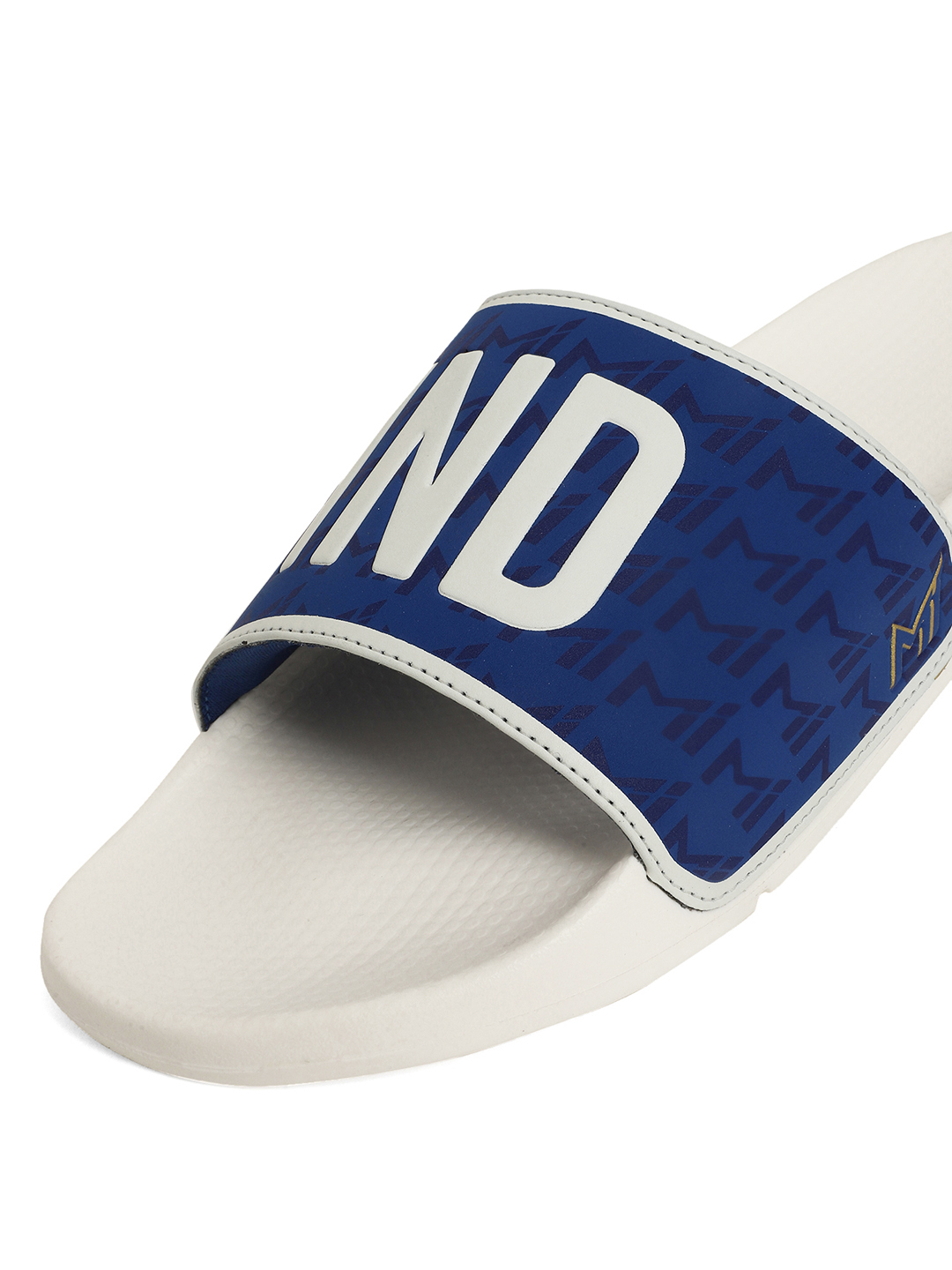Chupps Women's White & Royal Blue IPL Official Mumbai Indians Printed ERGOX footbed Dri-Fit Sliders (6)