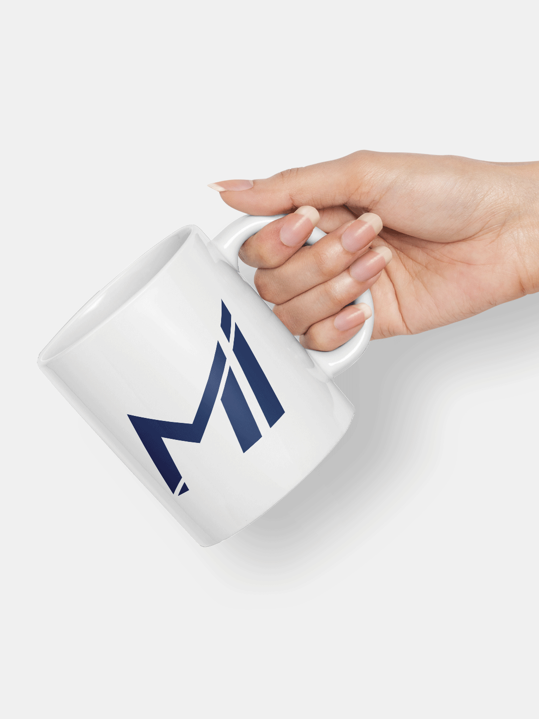 Buy White and Navy Blue MI Printed Ceramic Glossy Mug 325 ml - (Pack of ...