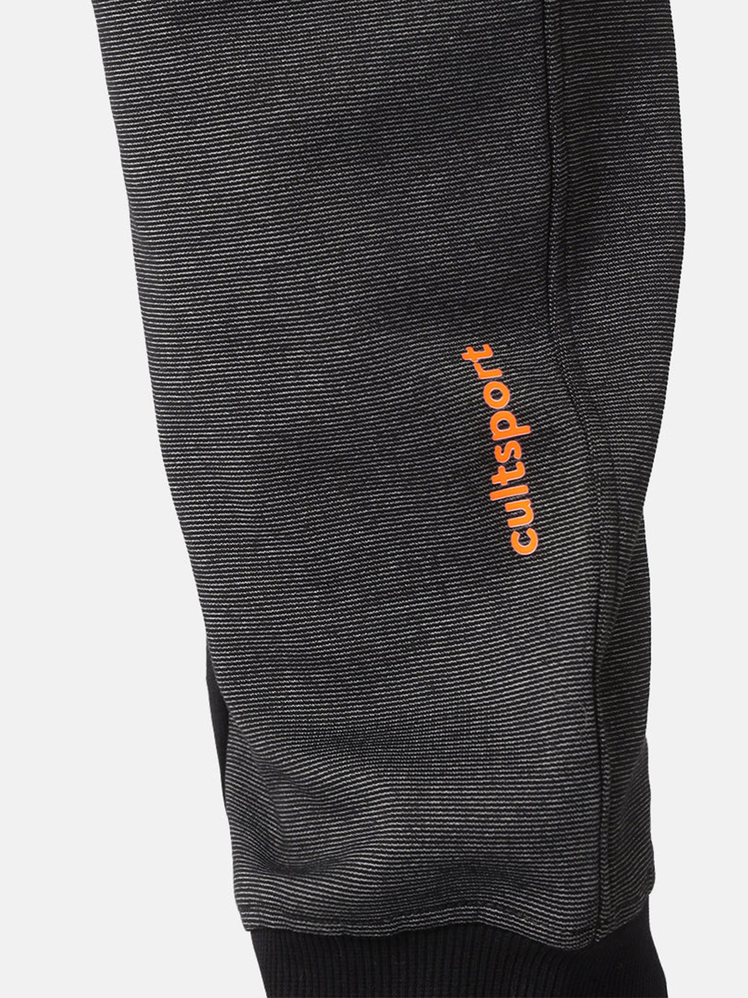 Cultsport Cultsport Mens Anthra Melange Logo Print Neon Highlight Joggers (3)