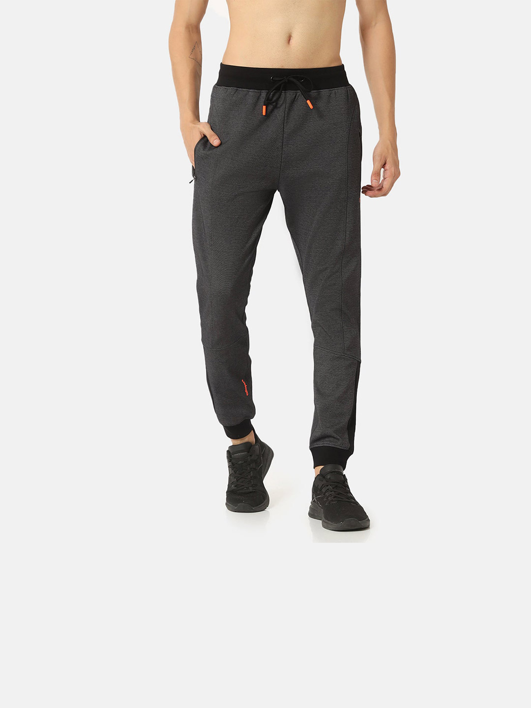 Cultsport Cultsport Mens Anthra Melange Logo Print Neon Highlight Joggers (7)
