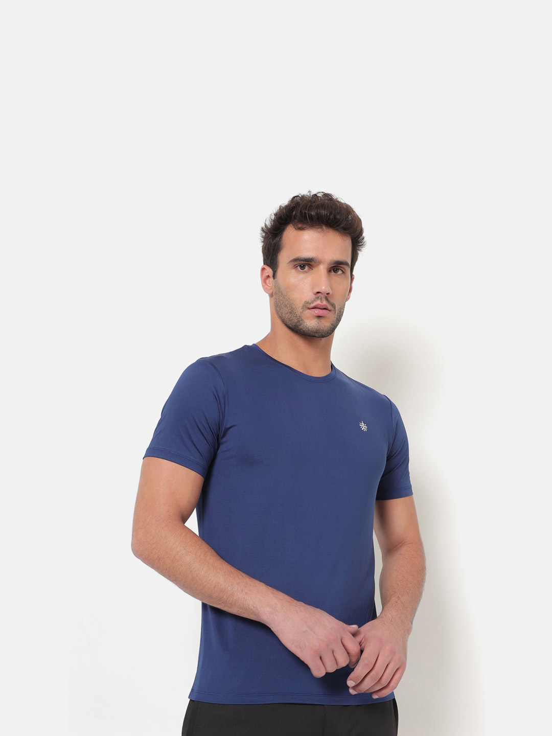 Cultsport Cultsport Mens Blue Vitals Solid Running T-Shirt (1)