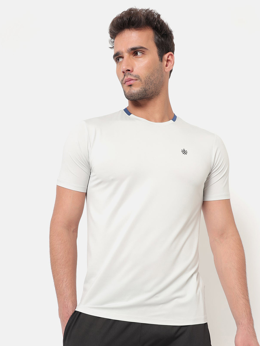 Cultsport Cultsport Mens Light Grey Vitals Solid Running T-Shirt (1)