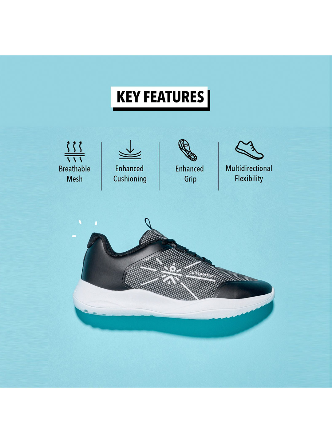 Cultsport One Men Black Dash Running Shoes (6)