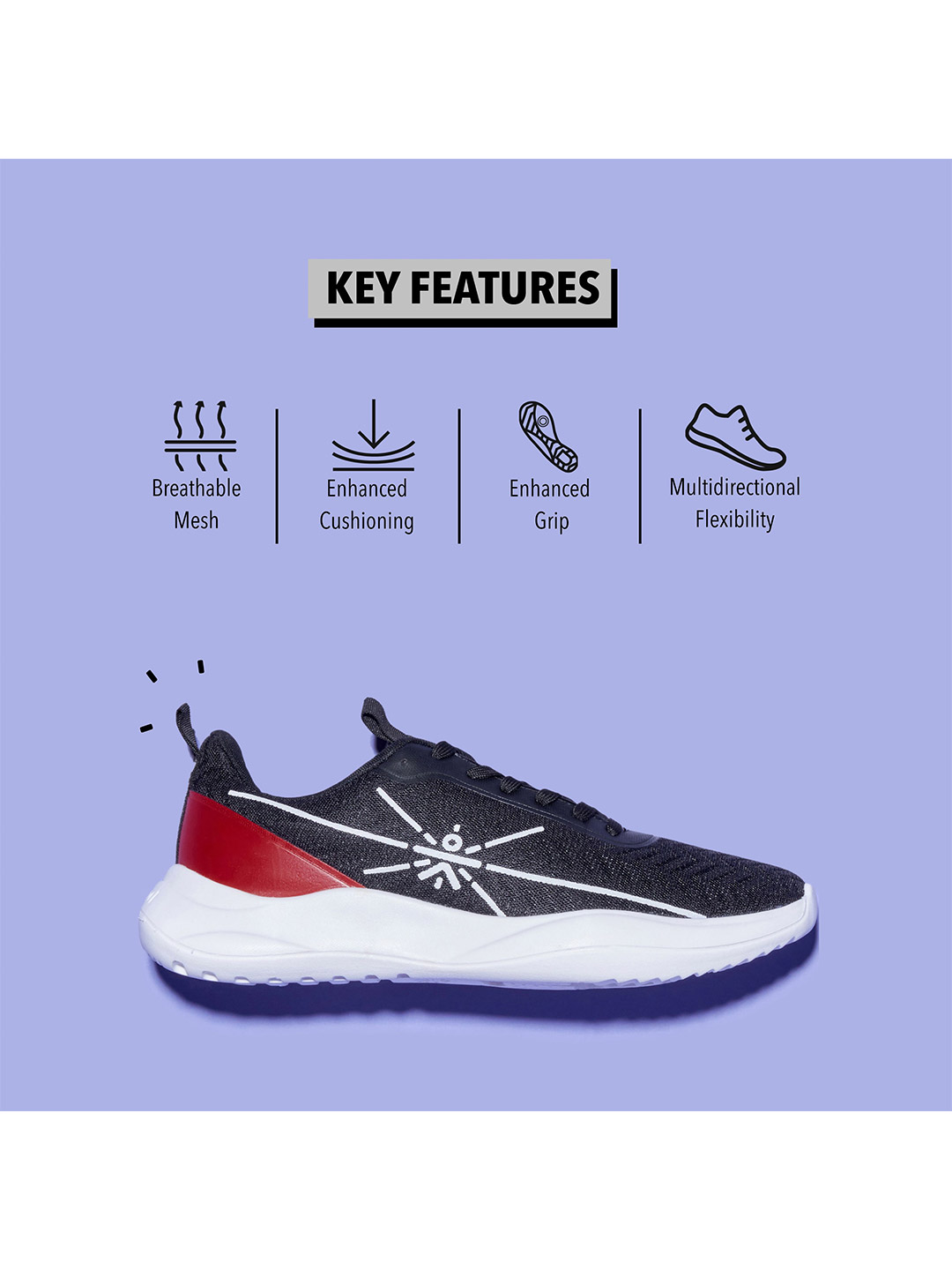 Men Black Racer Running Shoes
